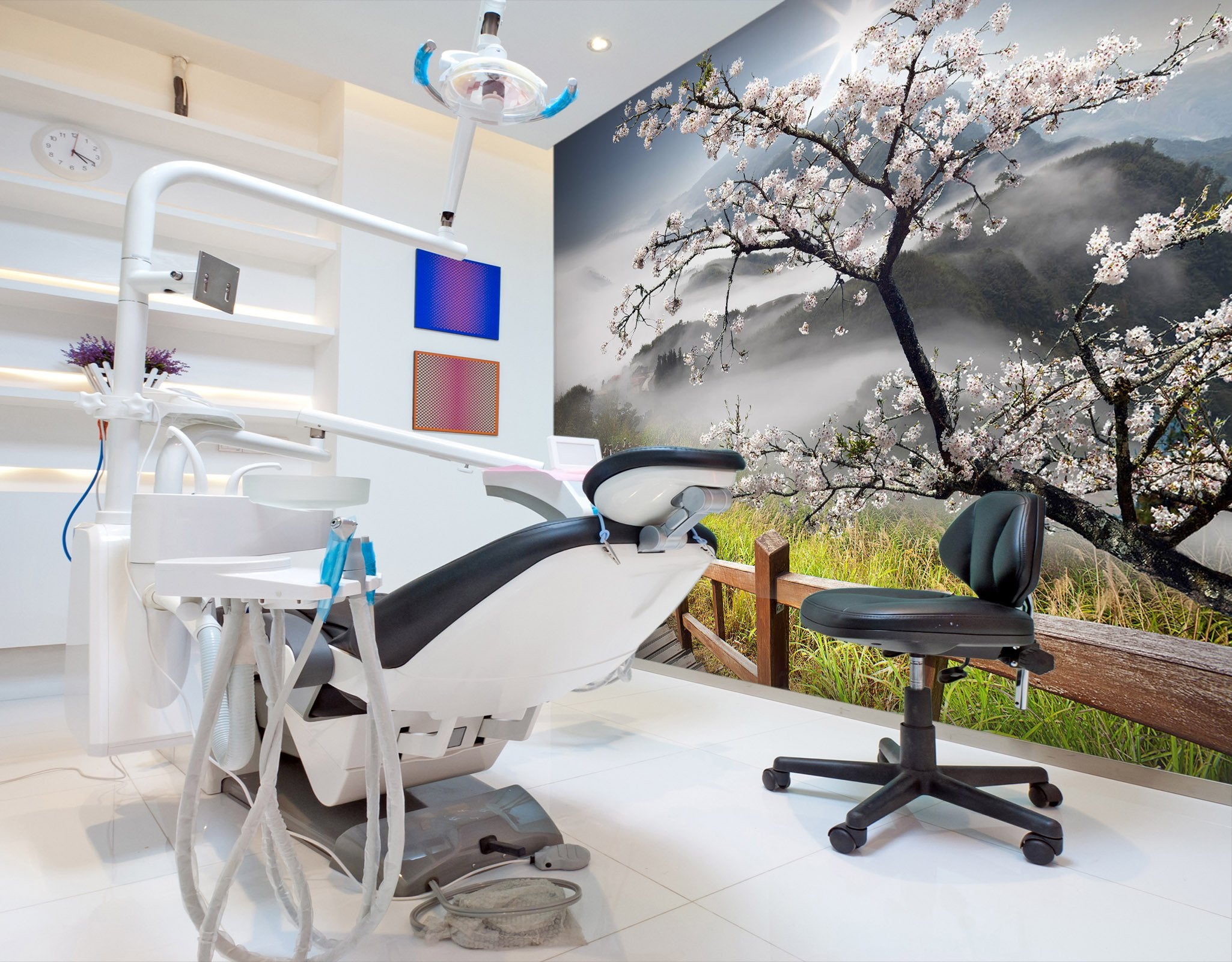 3D The cherry blossom on the mountain 19 Wall Murals Wallpaper AJ Wallpaper 