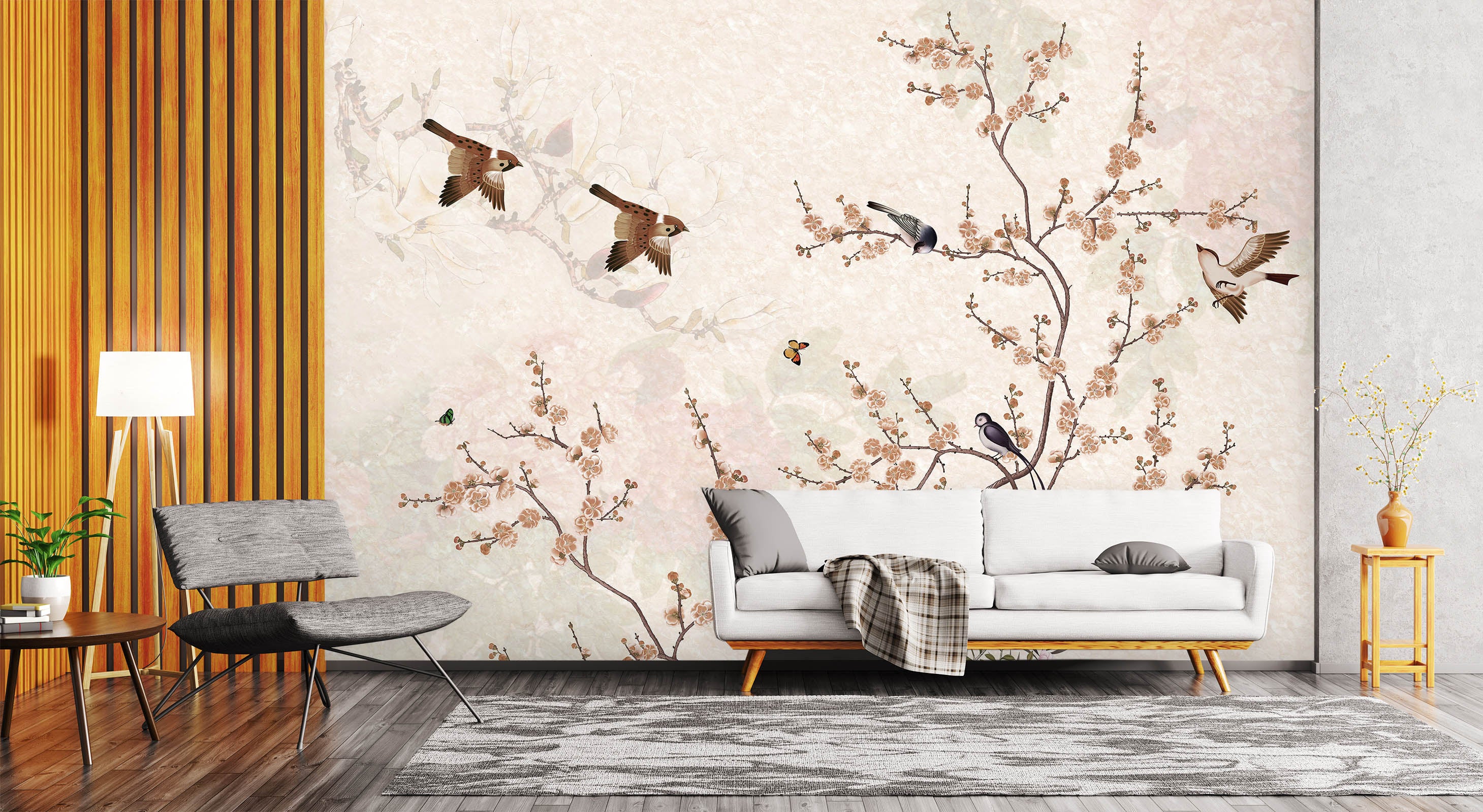 3D Flower Bird 1605 Wall Murals