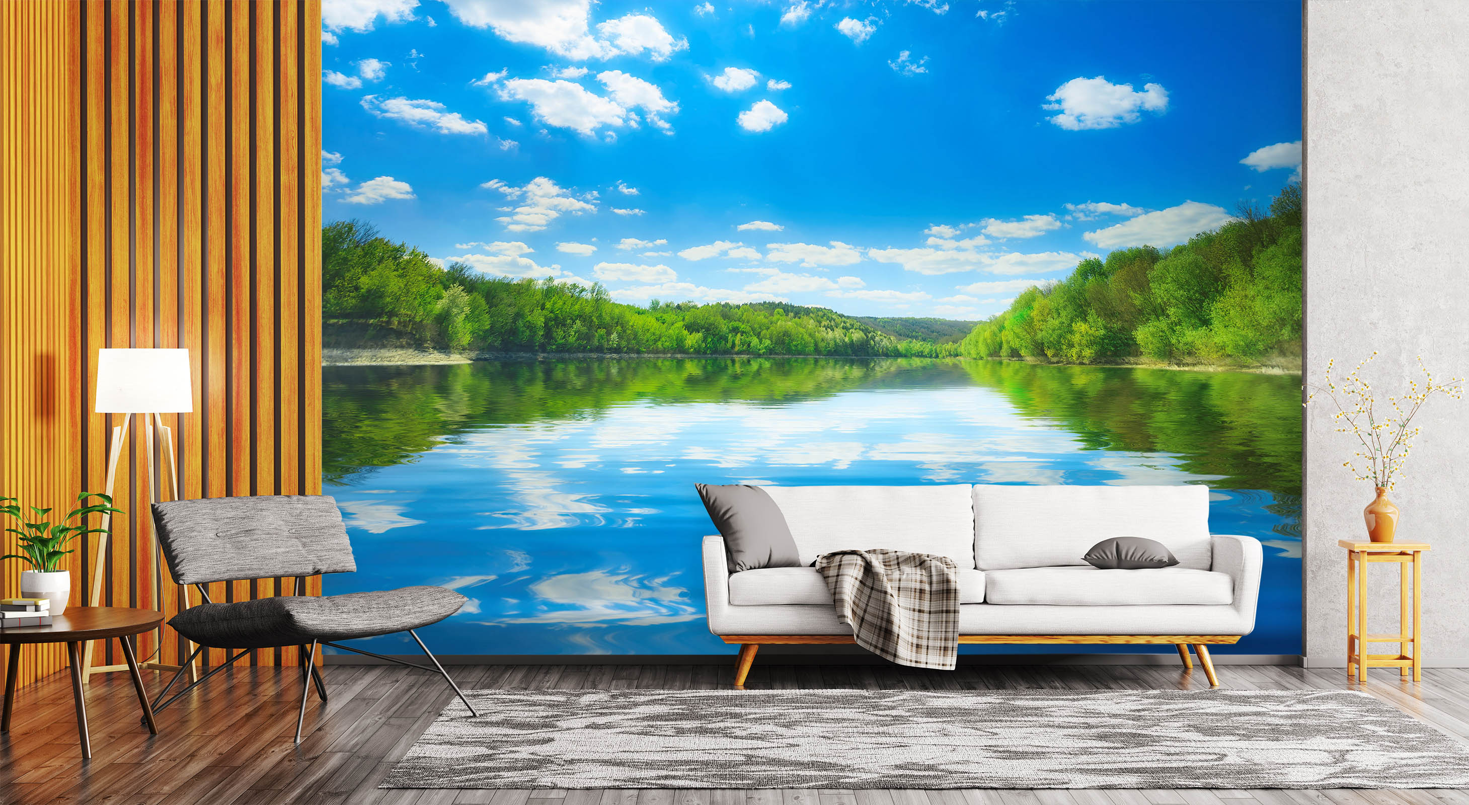 3D Sky Tree Reflection 58042 Wall Murals
