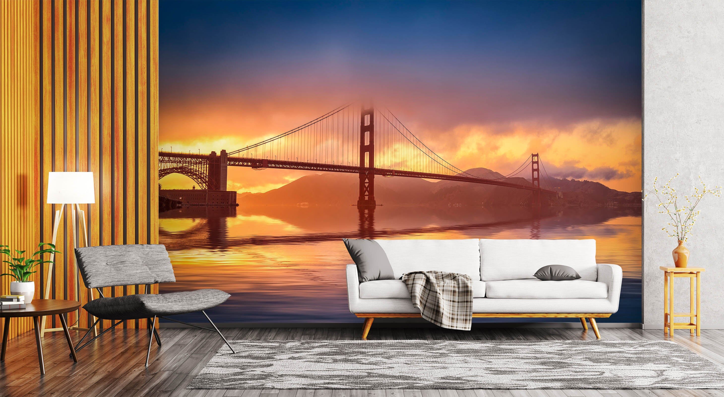 3D Sunset Bridge 1441 Marco Carmassi Wall Mural Wall Murals Wallpaper AJ Wallpaper 2 