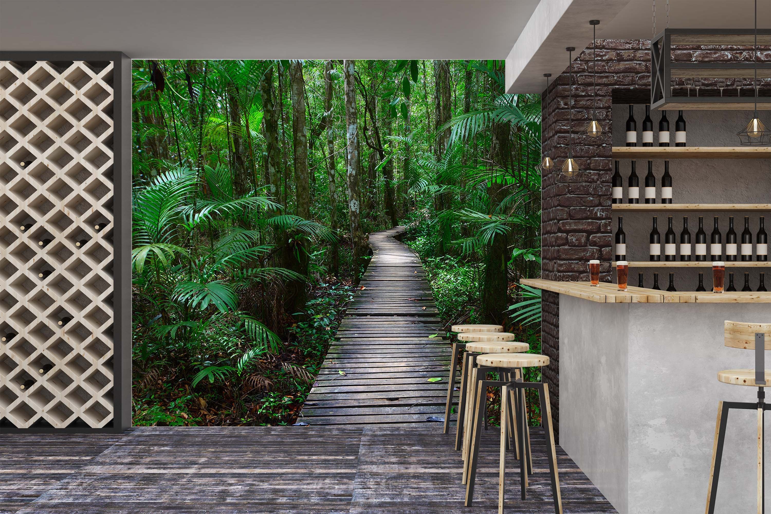 3D Forest Path Leaves 05 Wall Murals Wallpaper AJ Wallpaper 2 