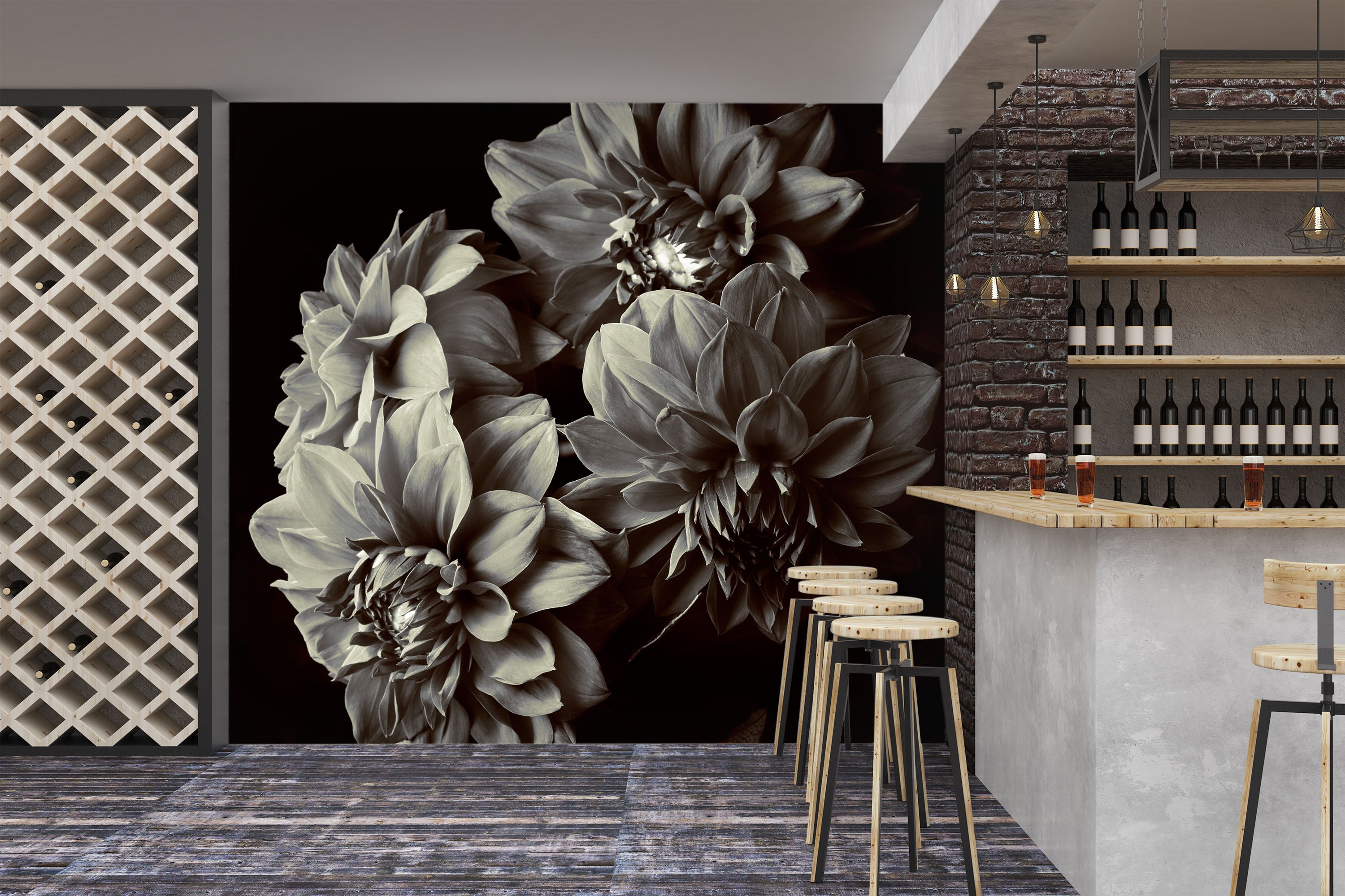 3D Black Ash Flowers 58185 Wall Murals