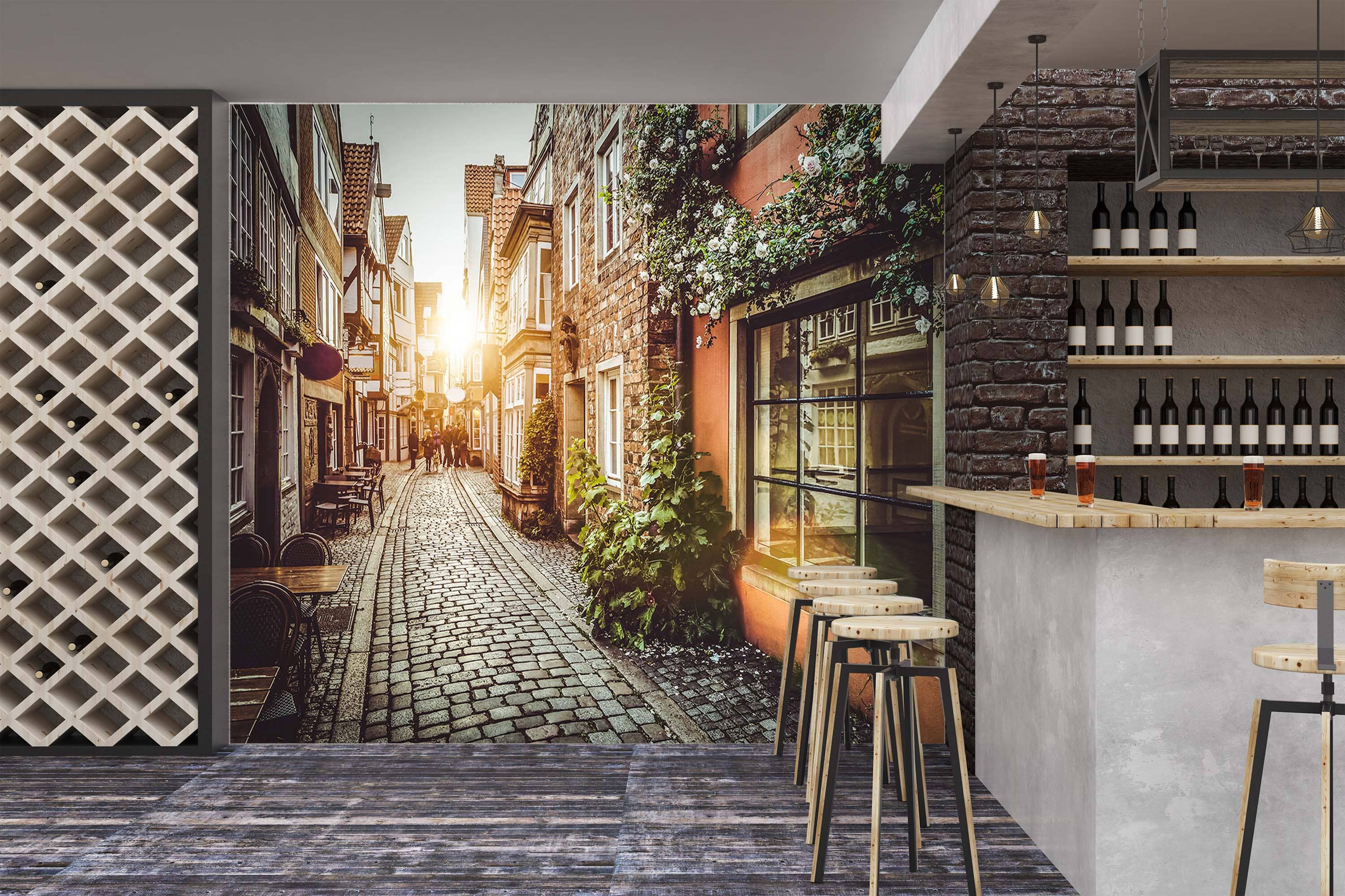 3D Sunny Street 332 Wall Murals Wallpaper AJ Wallpaper 2 