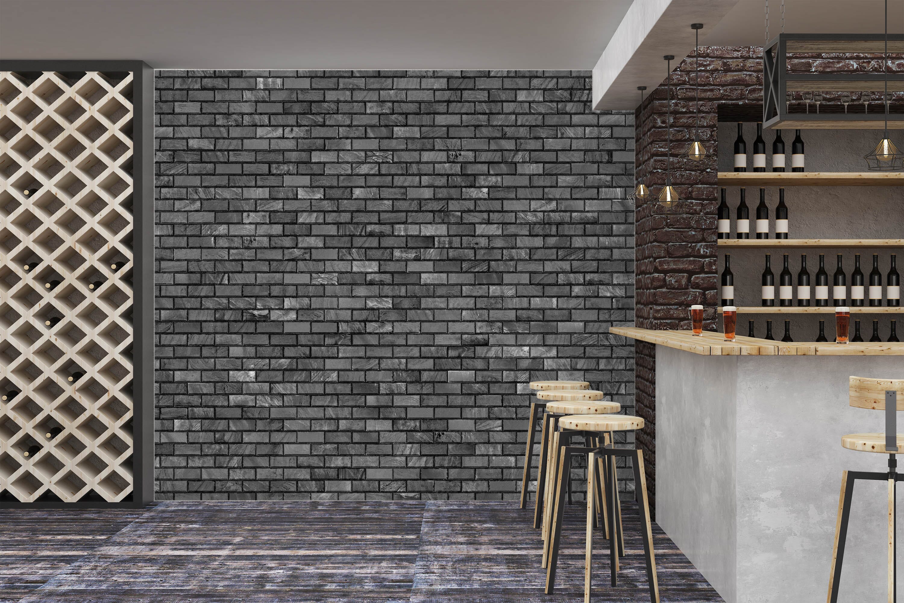 3D Black Bricks 1423 Wall Murals Wallpaper AJ Wallpaper 2 