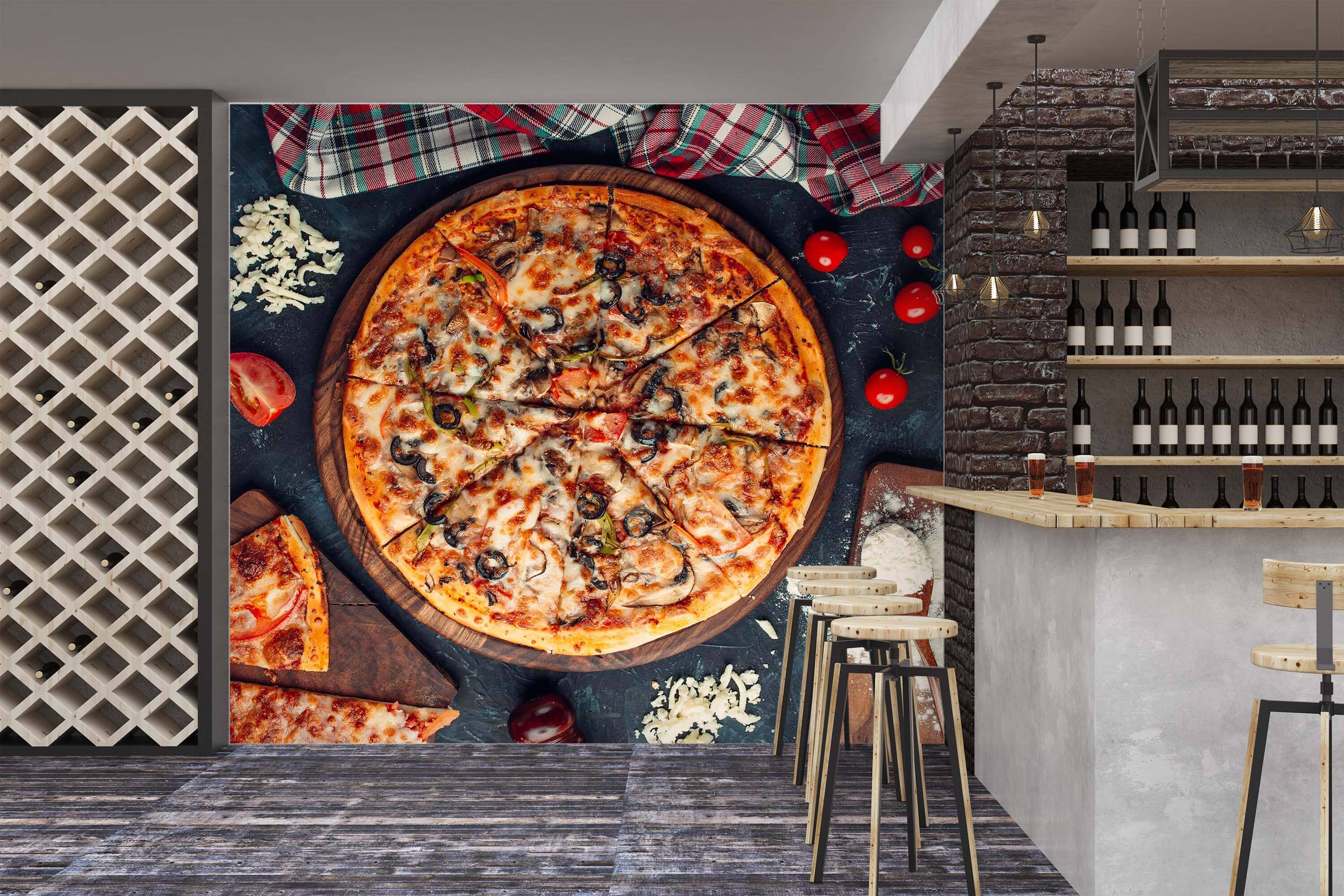 3D Freshly Baked Pizza 1452 Wall Murals Wallpaper AJ Wallpaper 2 
