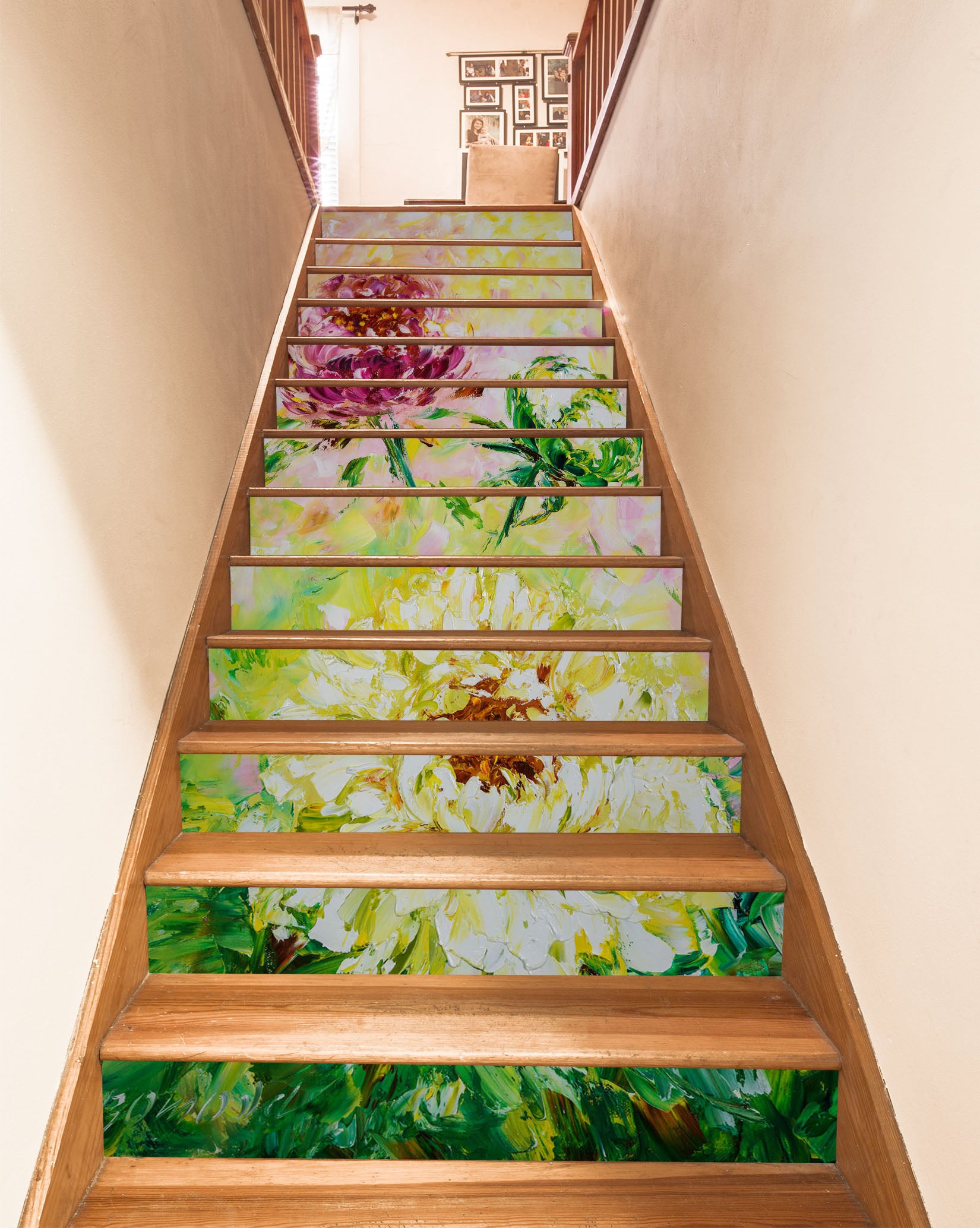 3D Painted Chrysanthemum 2178 Skromova Marina Stair Risers