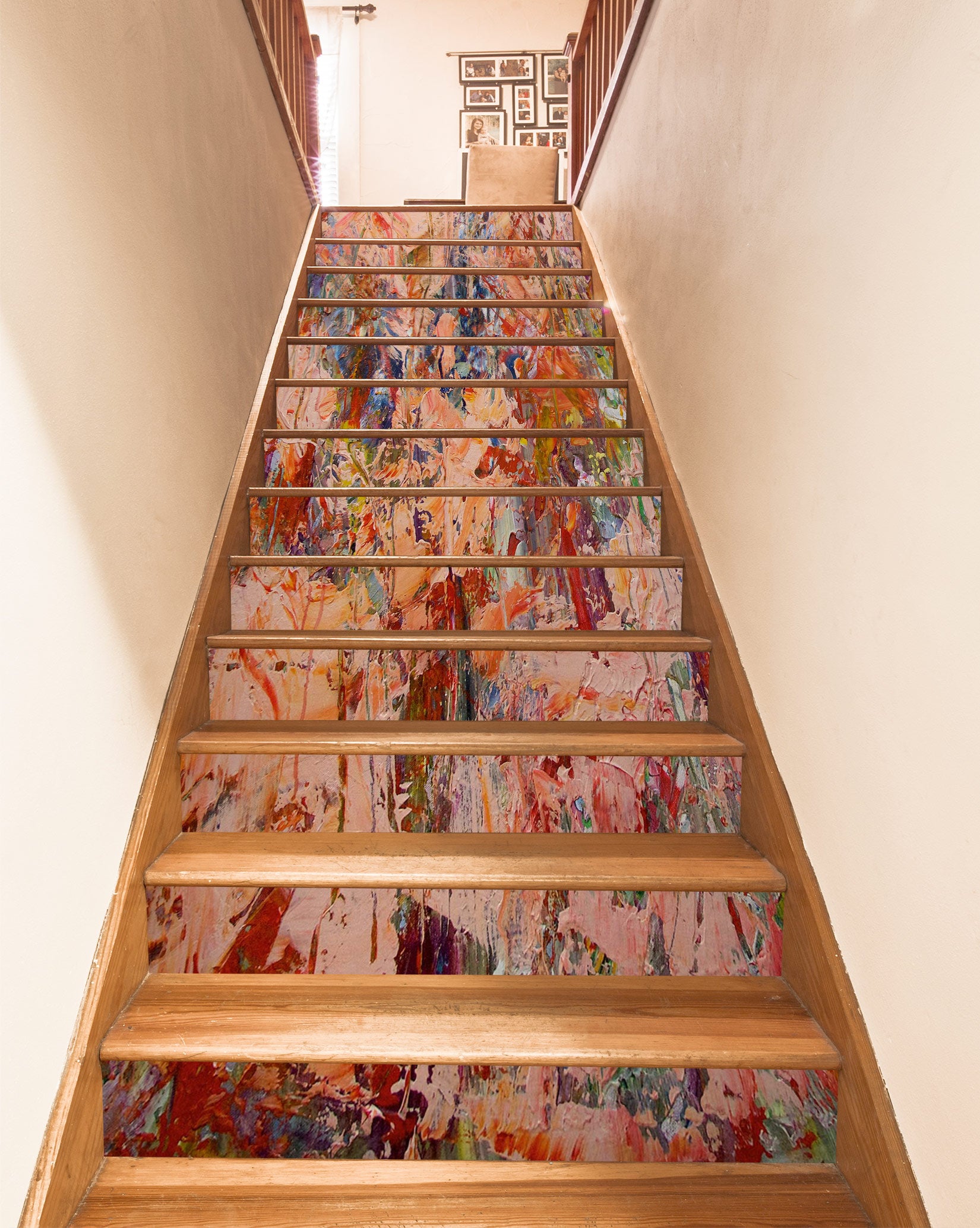 3D Pink Pattern Oil Painting 9087 Allan P. Friedlander Stair Risers