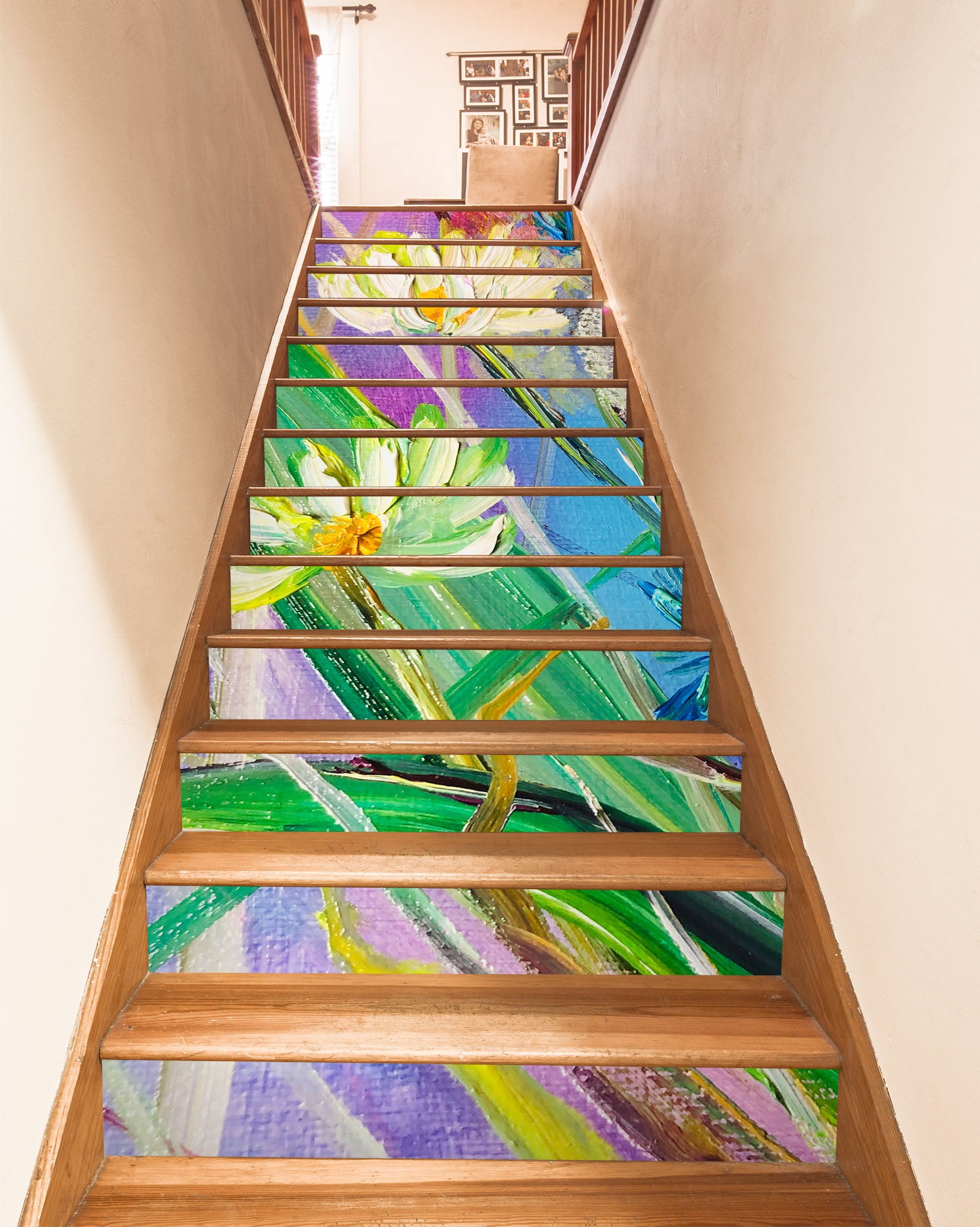 3D White Flower 2163 Skromova Marina Stair Risers