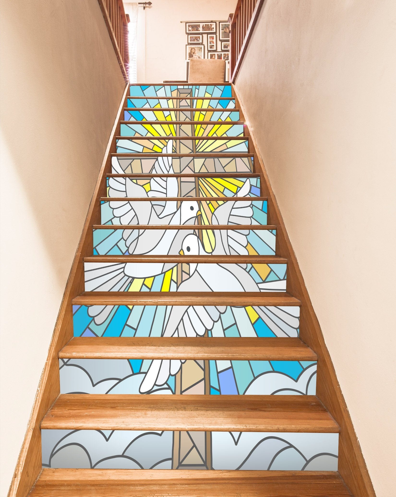 3D Peace Dove 970 Stair Risers Wallpaper AJ Wallpaper 