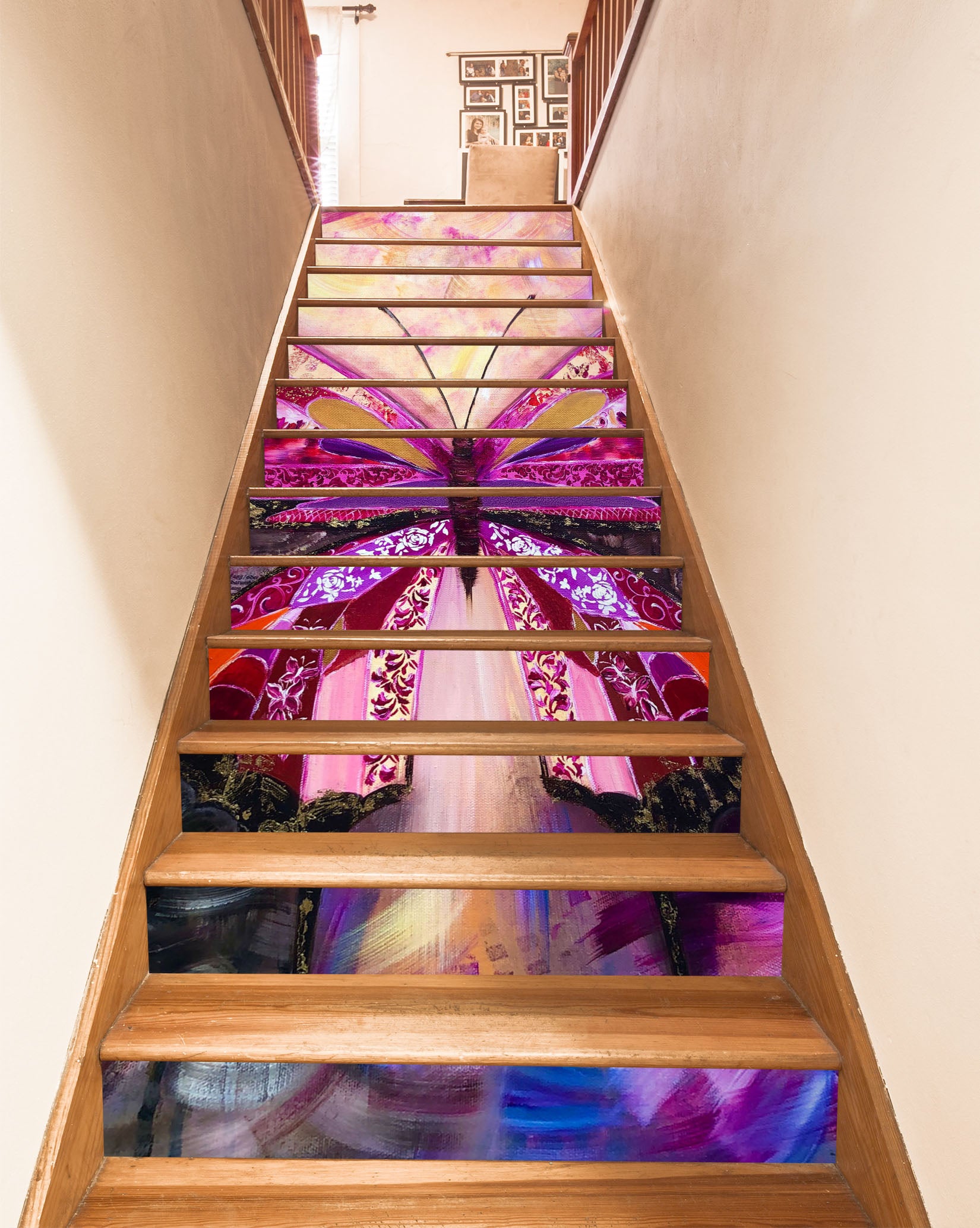 3D Purple Butterfly 2158 Skromova Marina Stair Risers