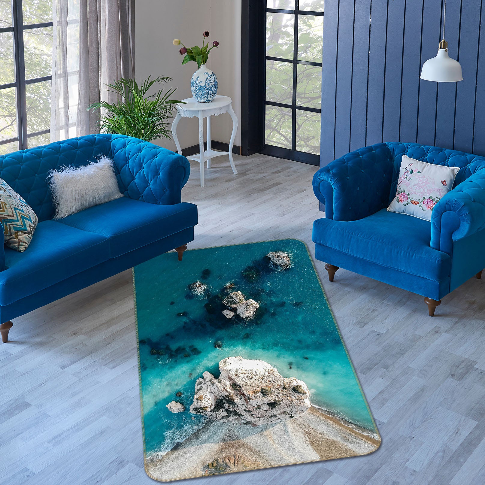 3D Sea Stone 26188 Non Slip Rug Mat