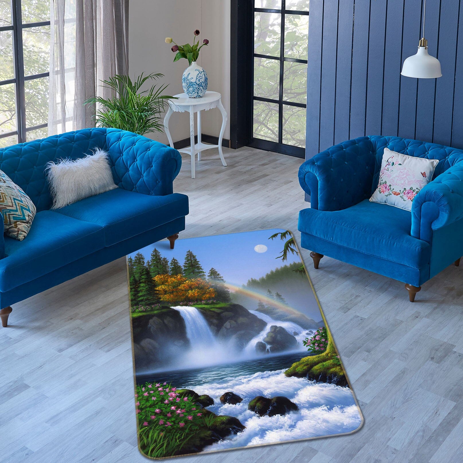 3D Waterfall 1078 Jerry LoFaro Rug Non Slip Rug Mat Mat AJ Creativity Home 