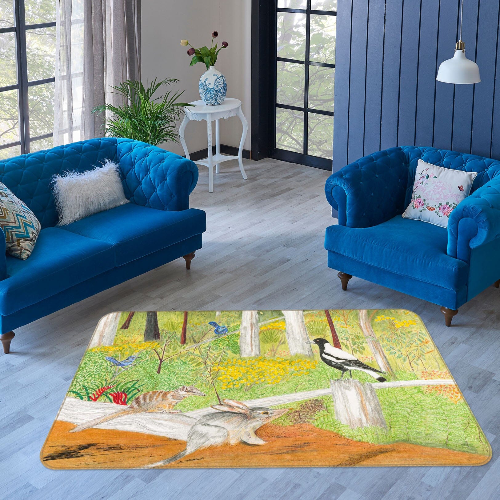 3D Forest Pigeon 1508 Michael Sewell Rug Non Slip Rug Mat Mat AJ Creativity Home 