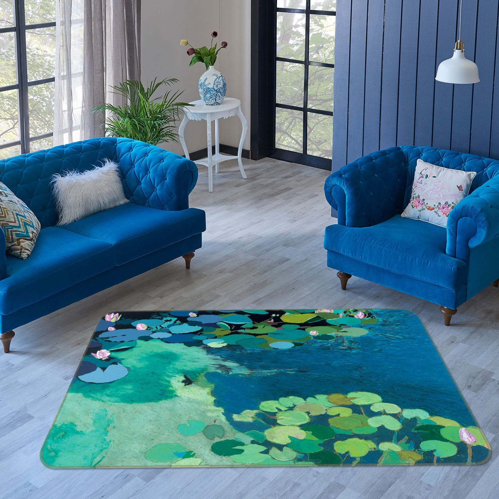 3D Summer Lotus Pond 1087 Allan P. Friedlander Rug Non Slip Rug Mat Mat AJ Creativity Home 