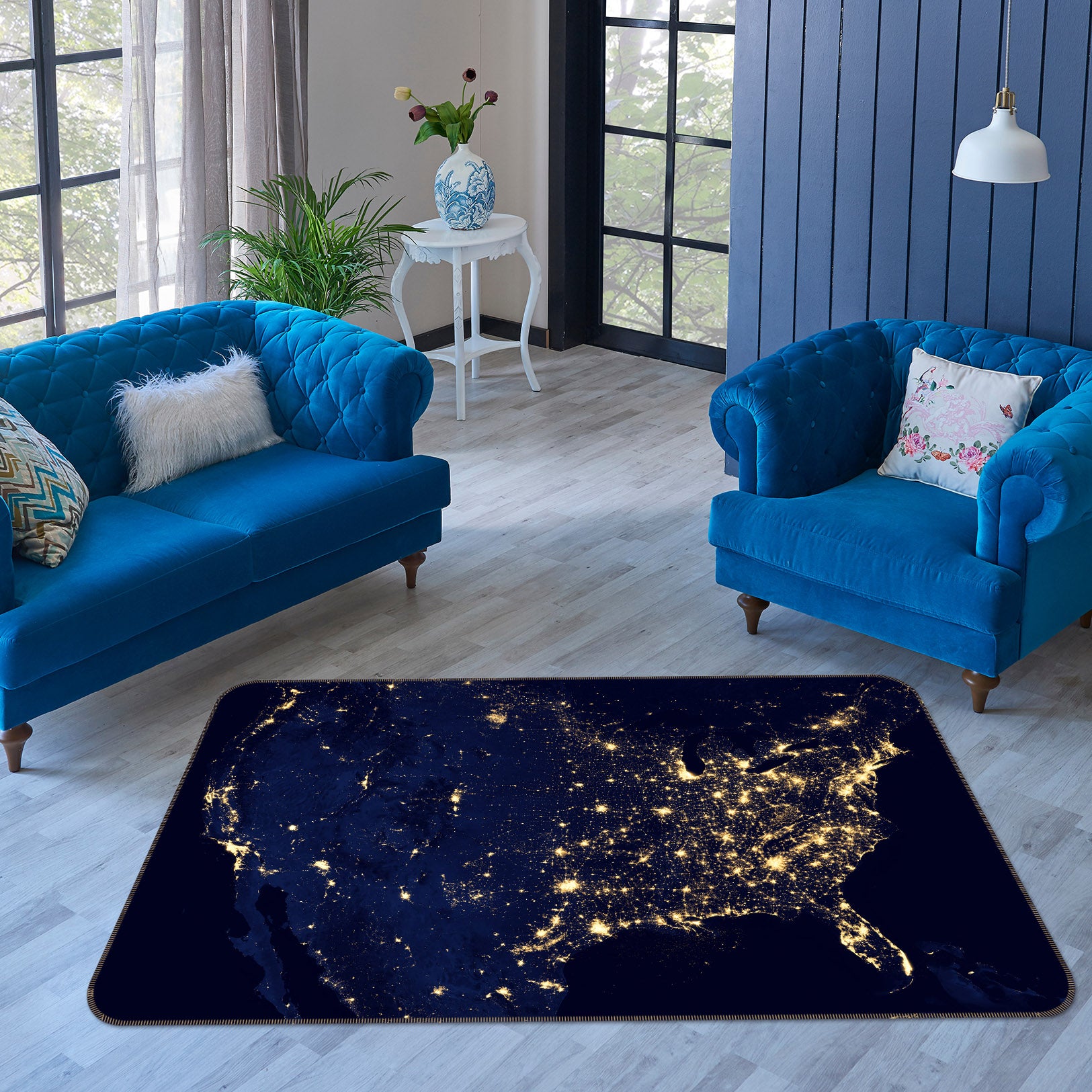 3D Earth Lights 35041 Non Slip Rug Mat