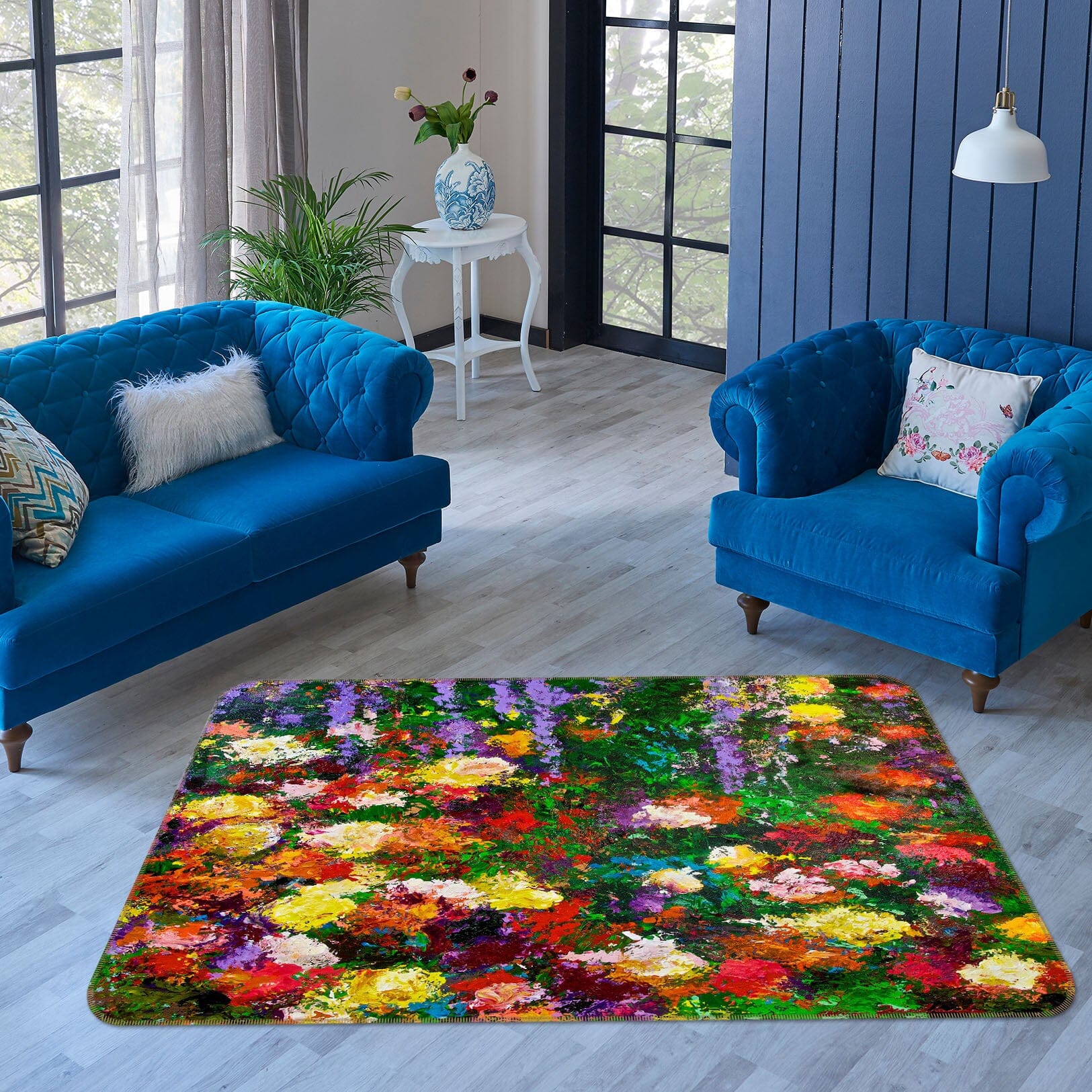 3D Painted Flowers 1067 Allan P. Friedlander Rug Non Slip Rug Mat Mat AJ Creativity Home 