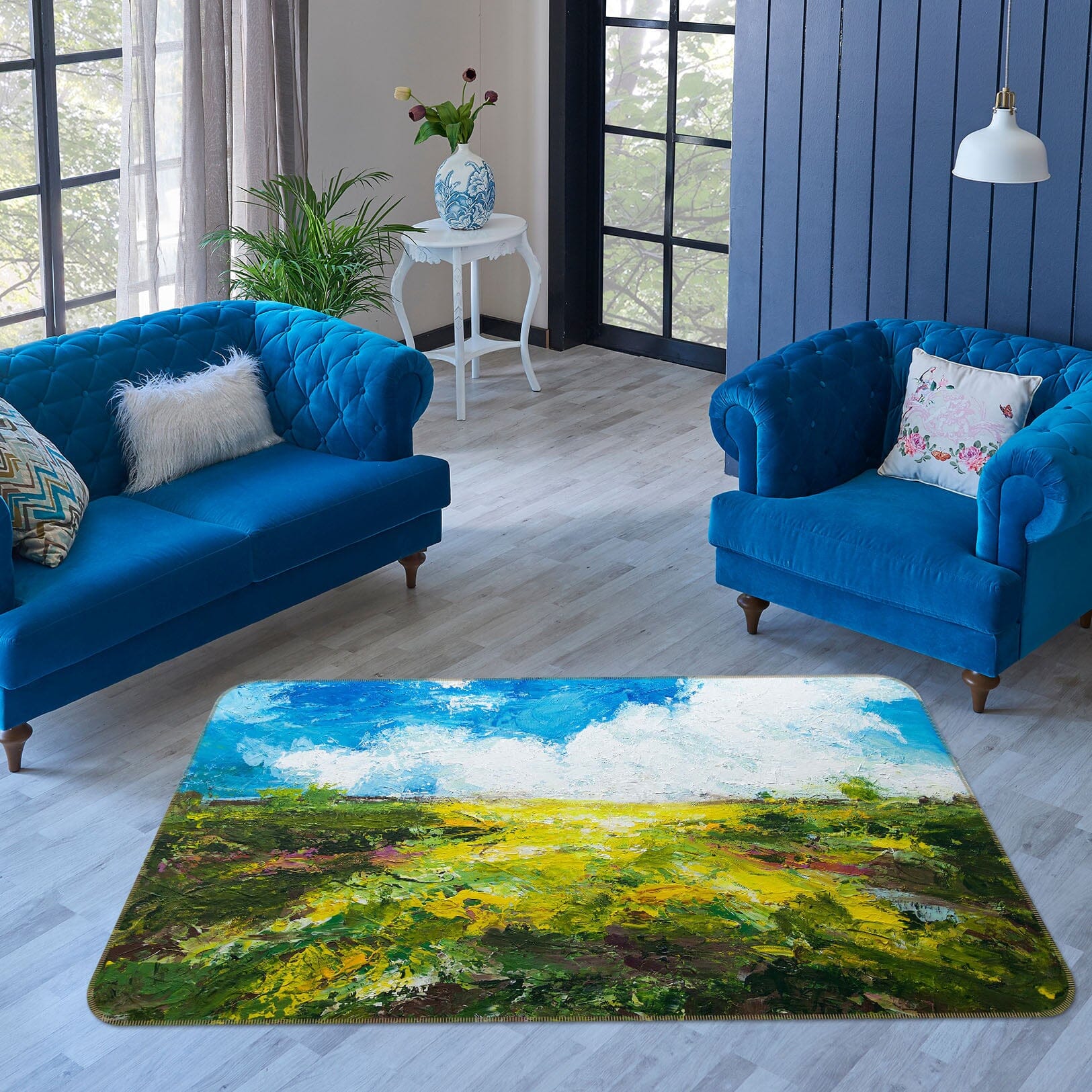 3D Blue Sky Grassland 1100 Allan P. Friedlander Rug Non Slip Rug Mat Mat AJ Creativity Home 