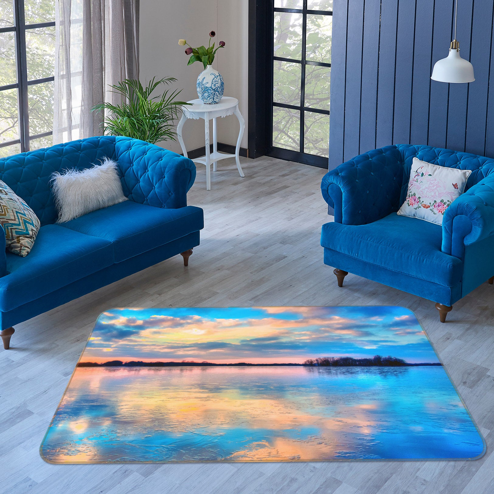 3D Sky Reflection 27135 Non Slip Rug Mat