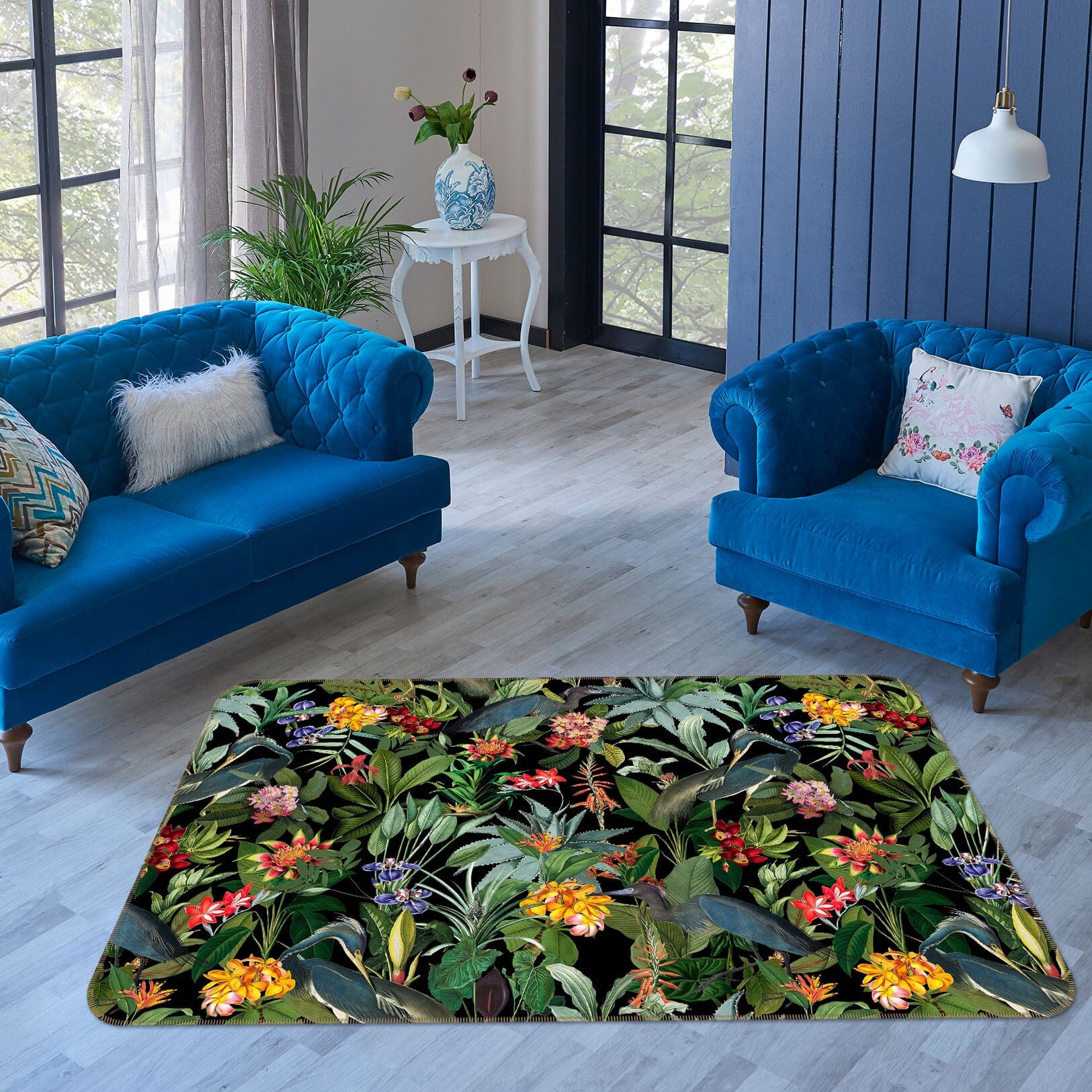 3D Yellow Flowers 101 Uta Naumann Rug Non Slip Rug Mat Mat AJ Creativity Home 