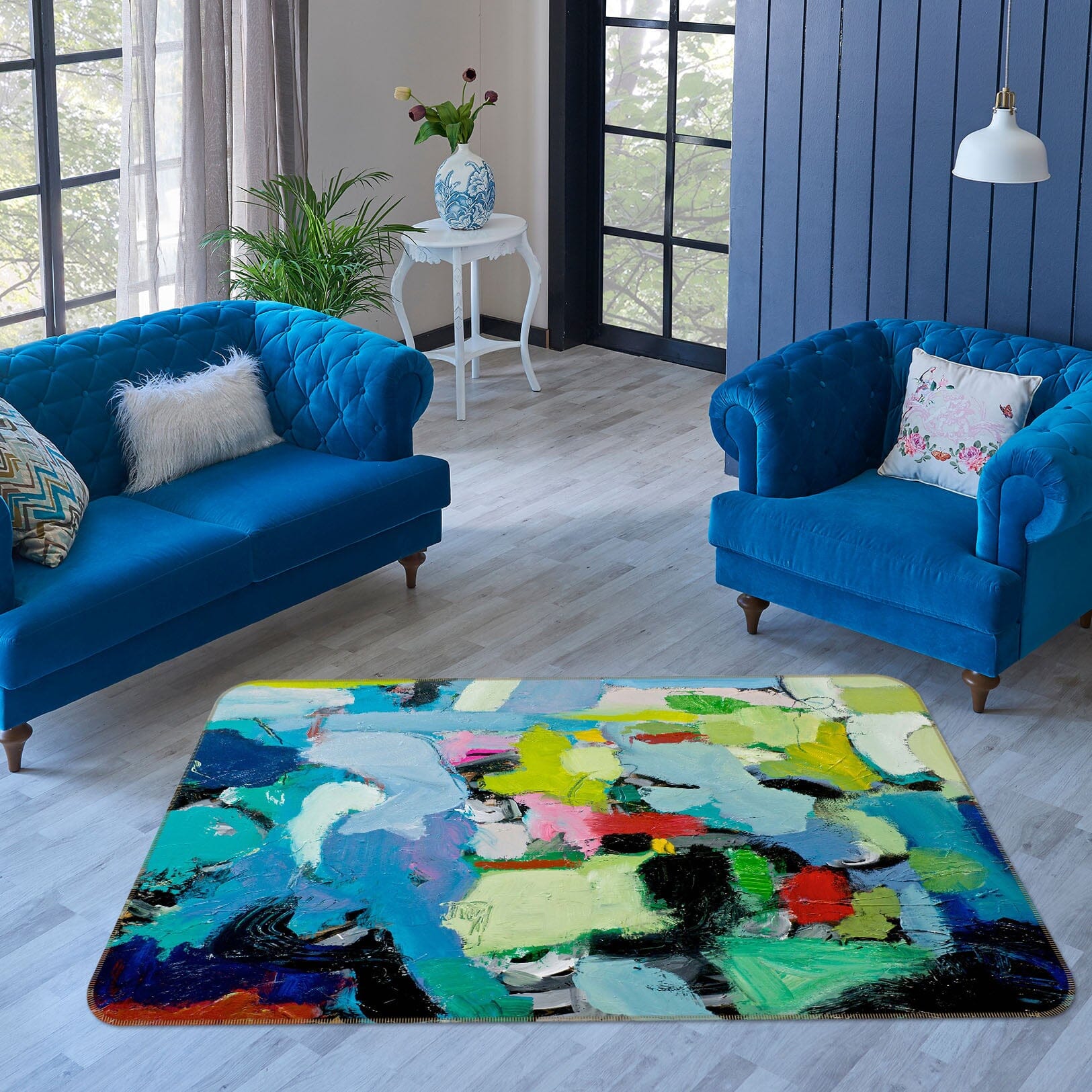 3D Blue Graffiti 1048 Allan P. Friedlander Rug Non Slip Rug Mat Mat AJ Creativity Home 