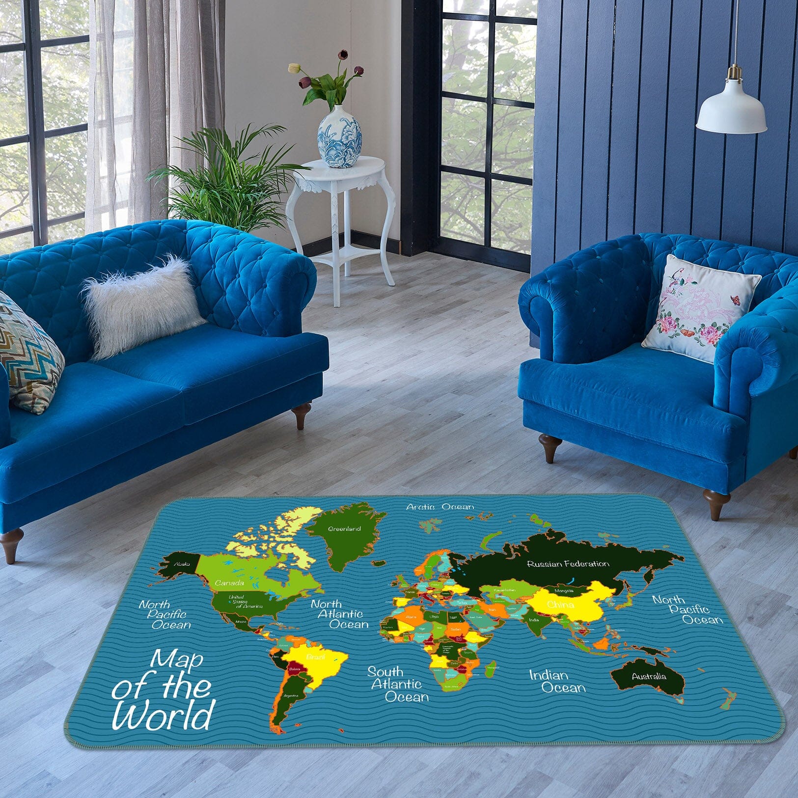 3D Doodle Island 304 World Map Non Slip Rug Mat Mat AJ Creativity Home 