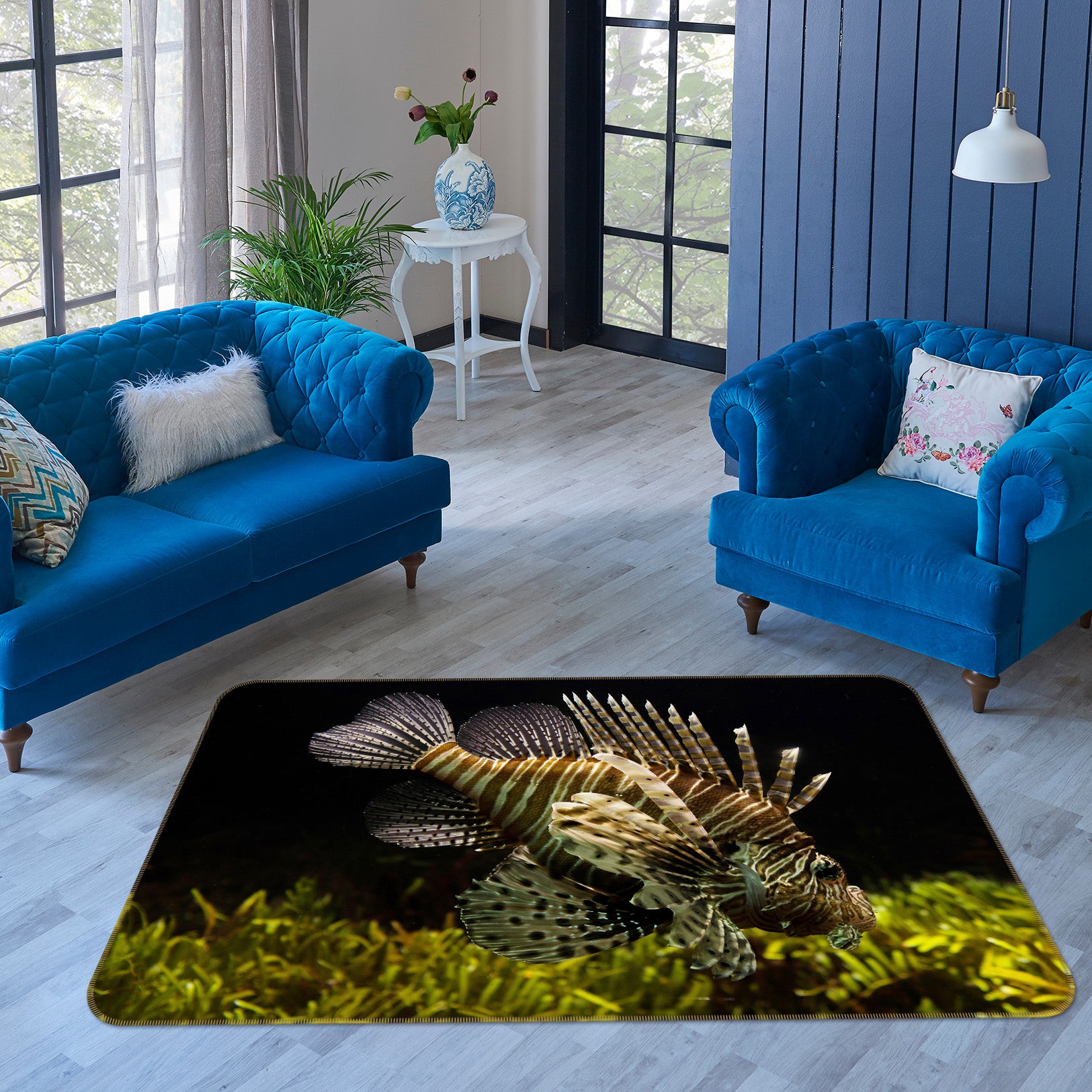 3D Fish Seaweed 106 Animal Non Slip Rug Mat