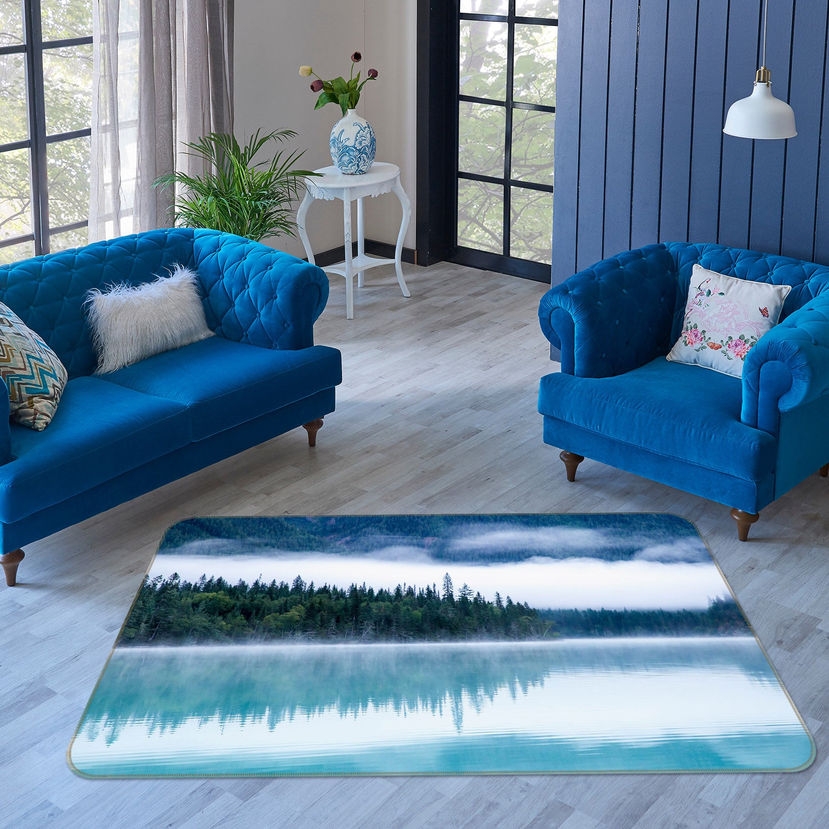 3D Tree Lake 35170 Non Slip Rug Mat