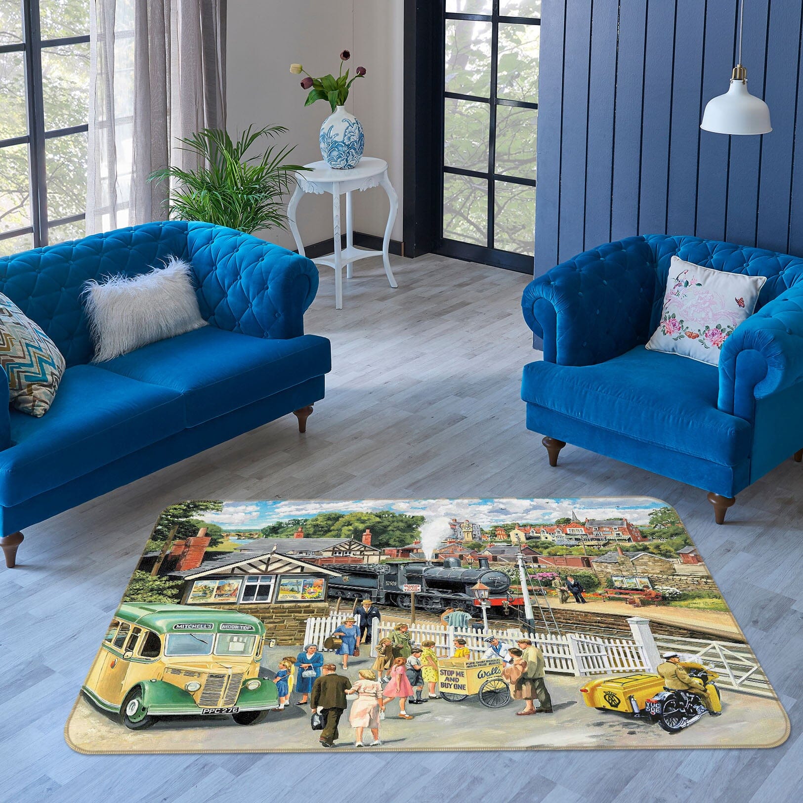 3D Ice Cream Station 1099 Trevor Mitchell Rug Non Slip Rug Mat Mat AJ Creativity Home 