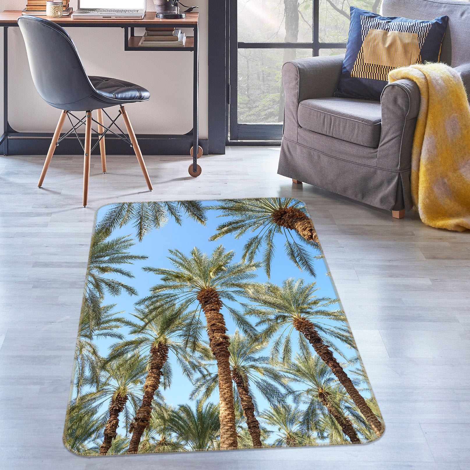 3D Coconut Tree 83300 Assaf Frank Rug Non Slip Rug Mat