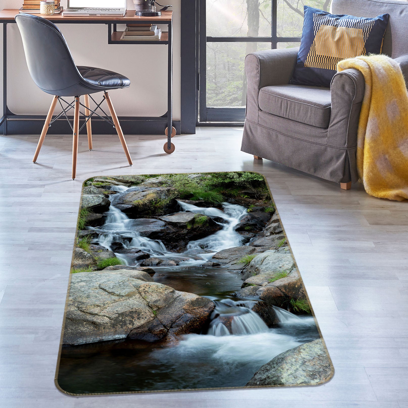 3D Stone Creek Water 26192 Non Slip Rug Mat