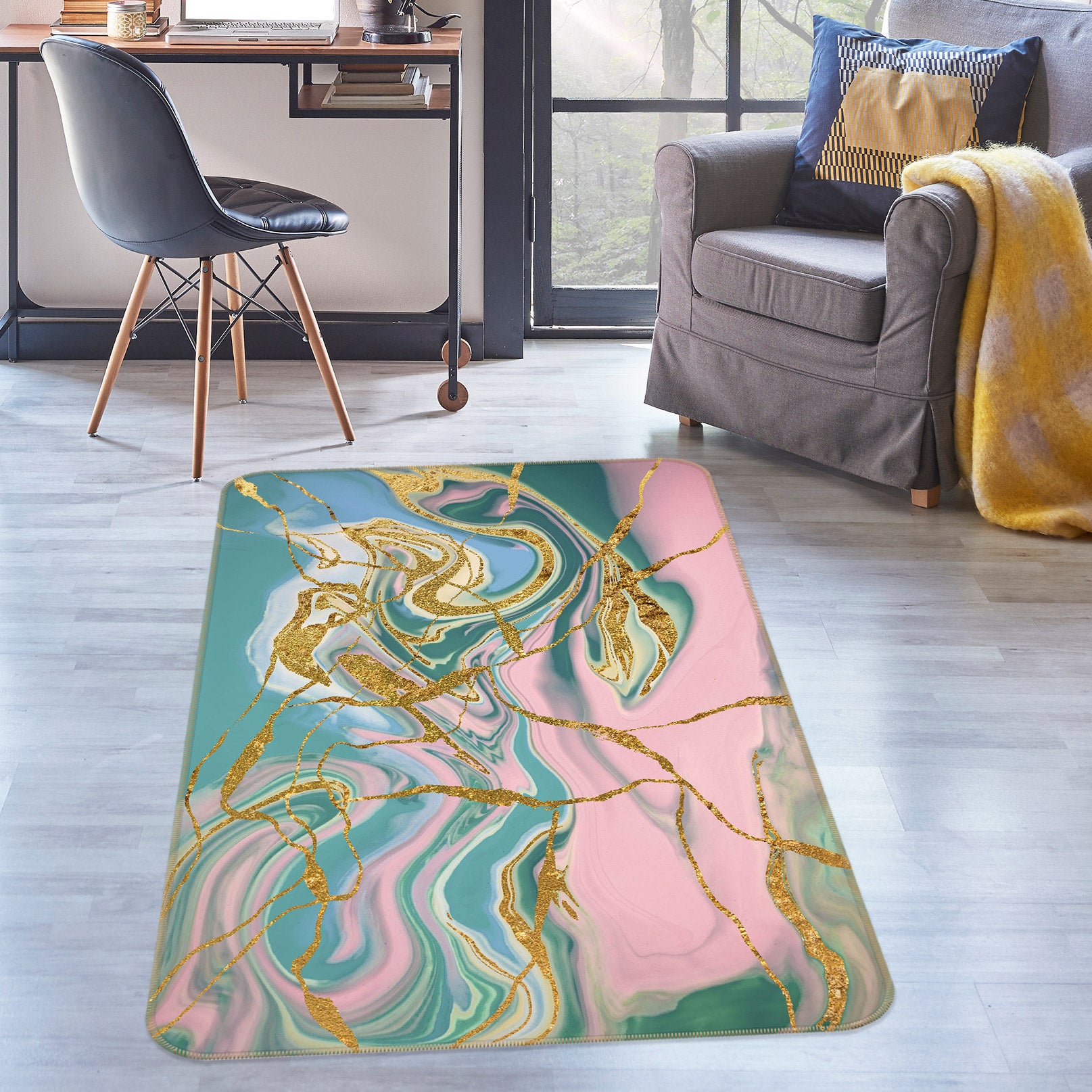 3D Pattern Lines 30107 Non Slip Rug Mat