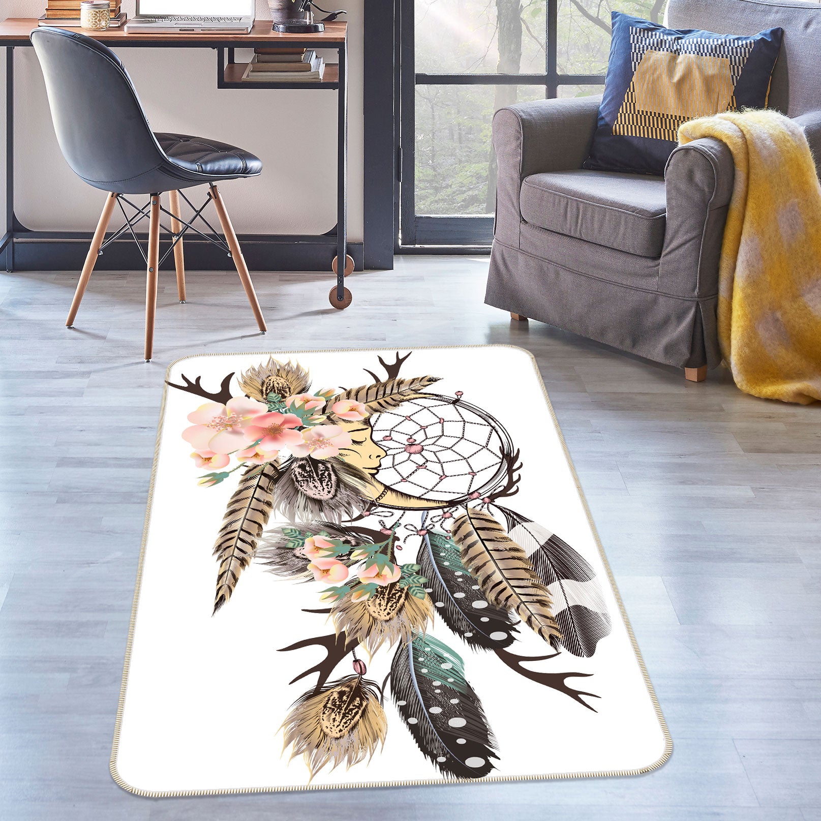 3D Dreamcatcher 37119 Non Slip Rug Mat