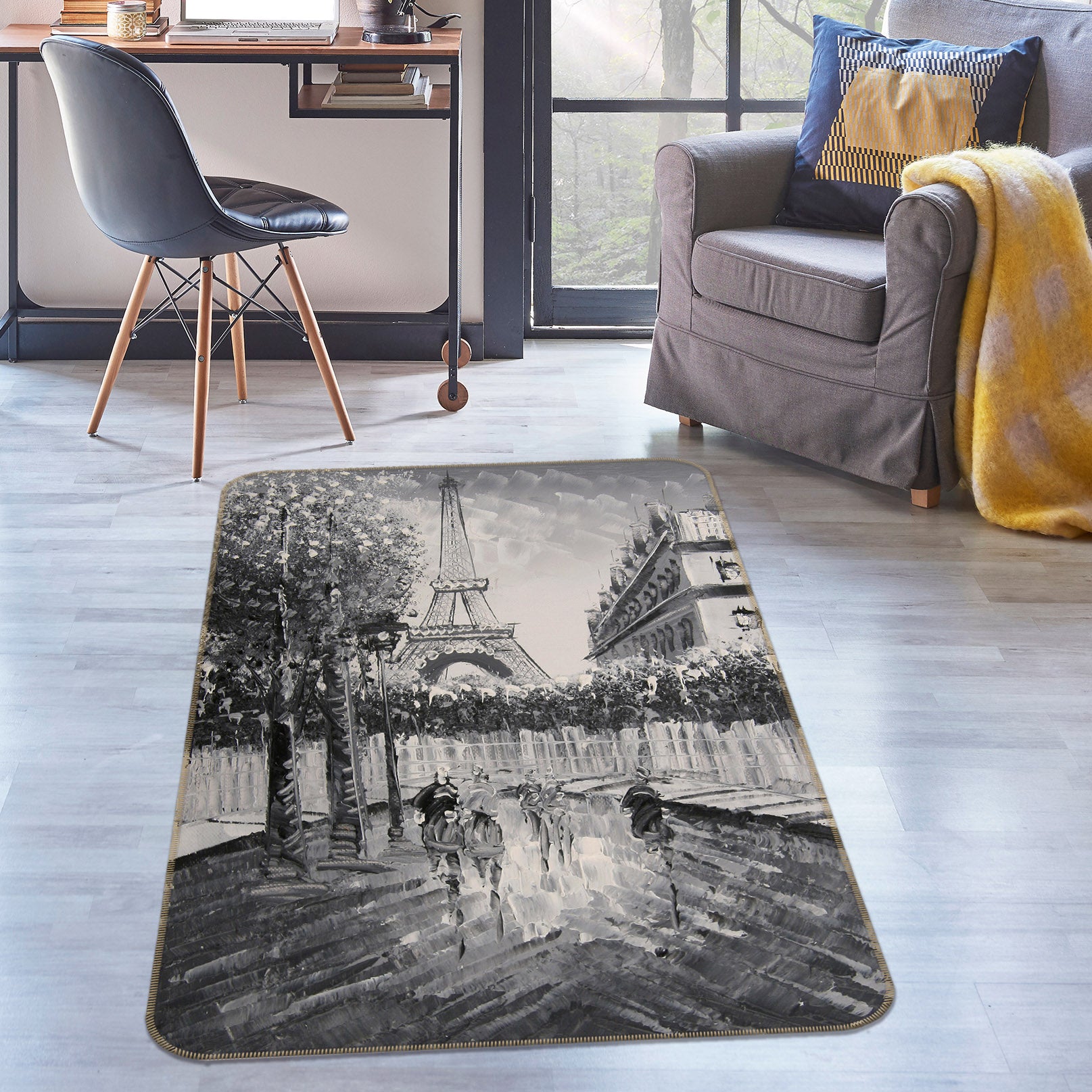 3D Iron Tower 33196 Non Slip Rug Mat