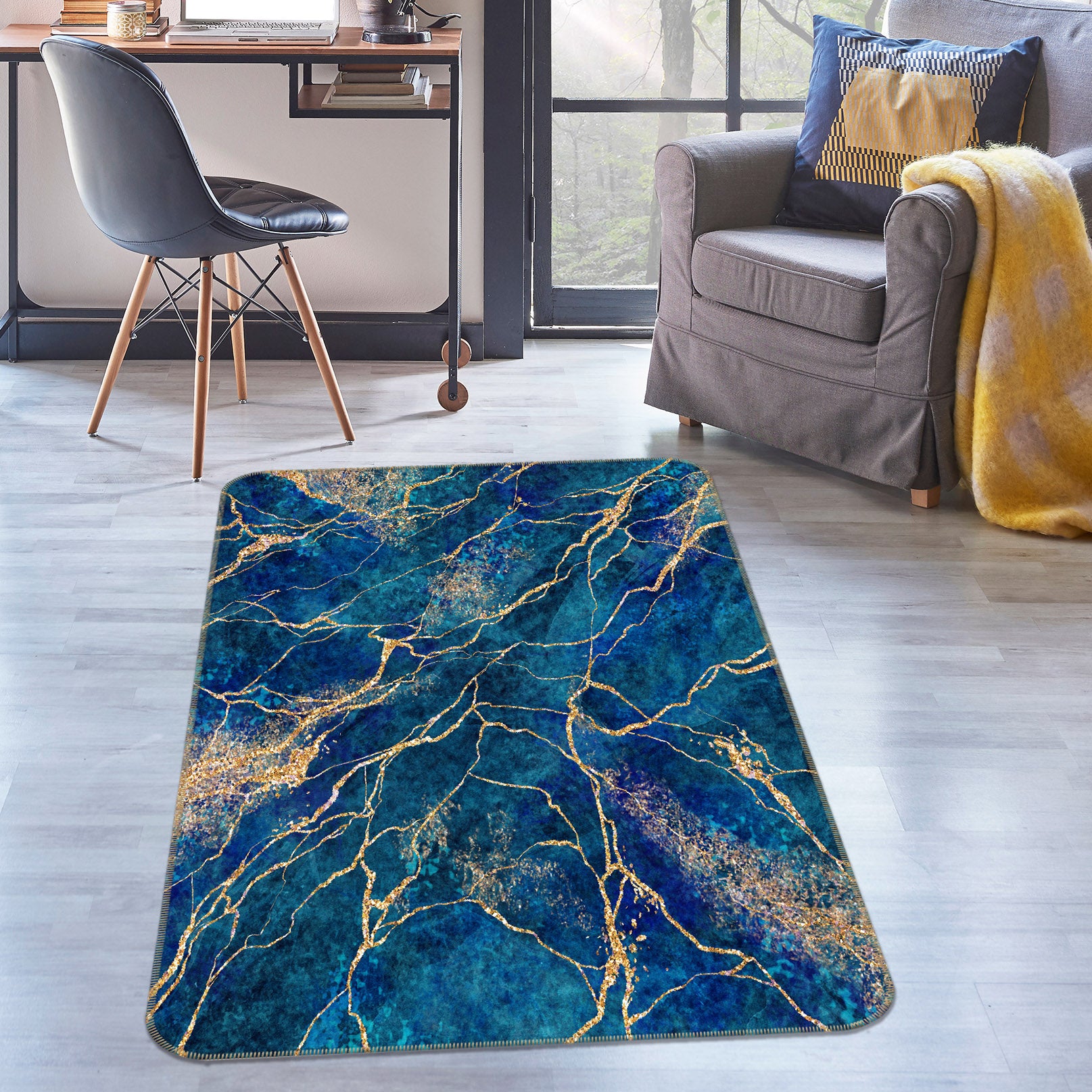 3D Blue Marble 26092 Non Slip Rug Mat