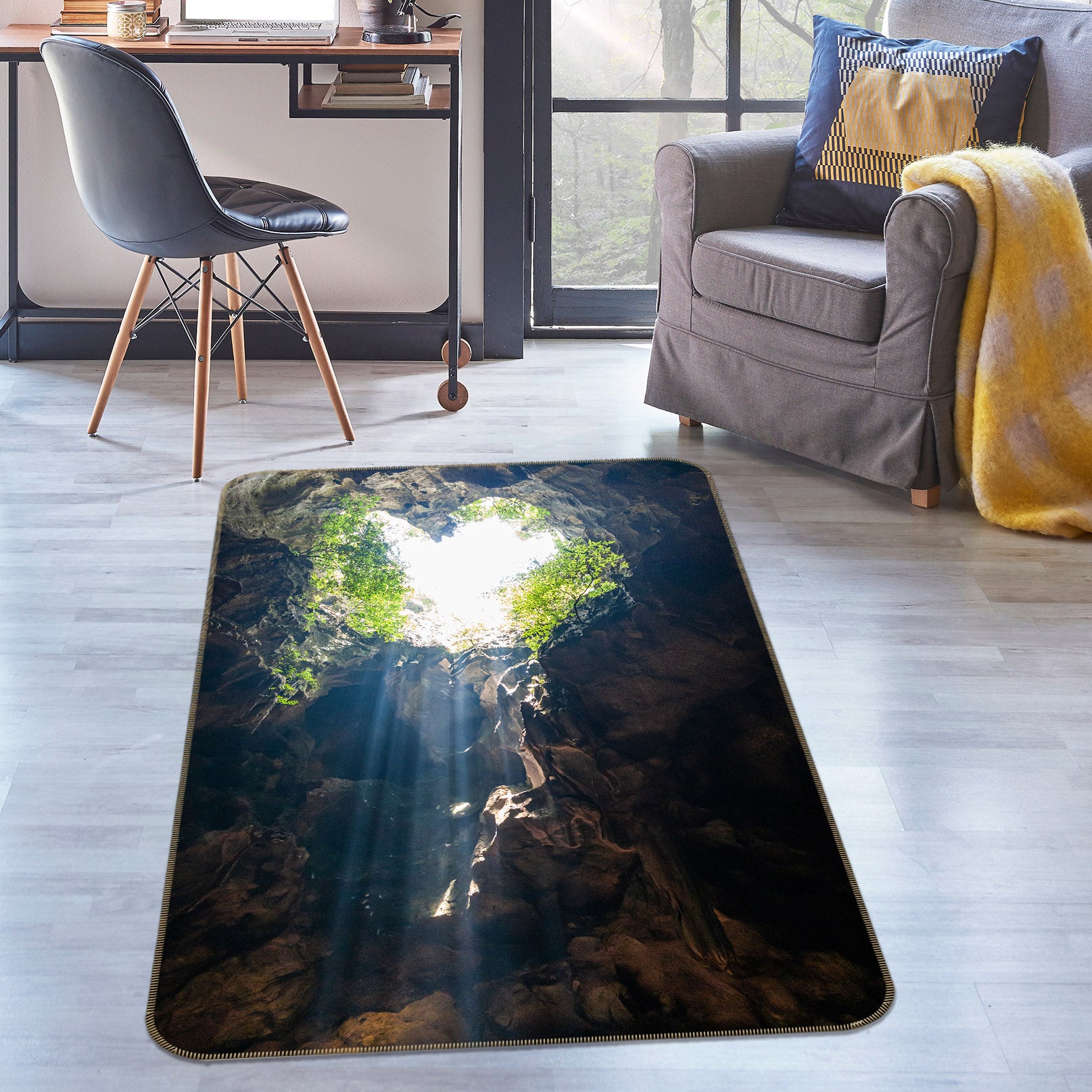3D Stone Cave 26057 Non Slip Rug Mat