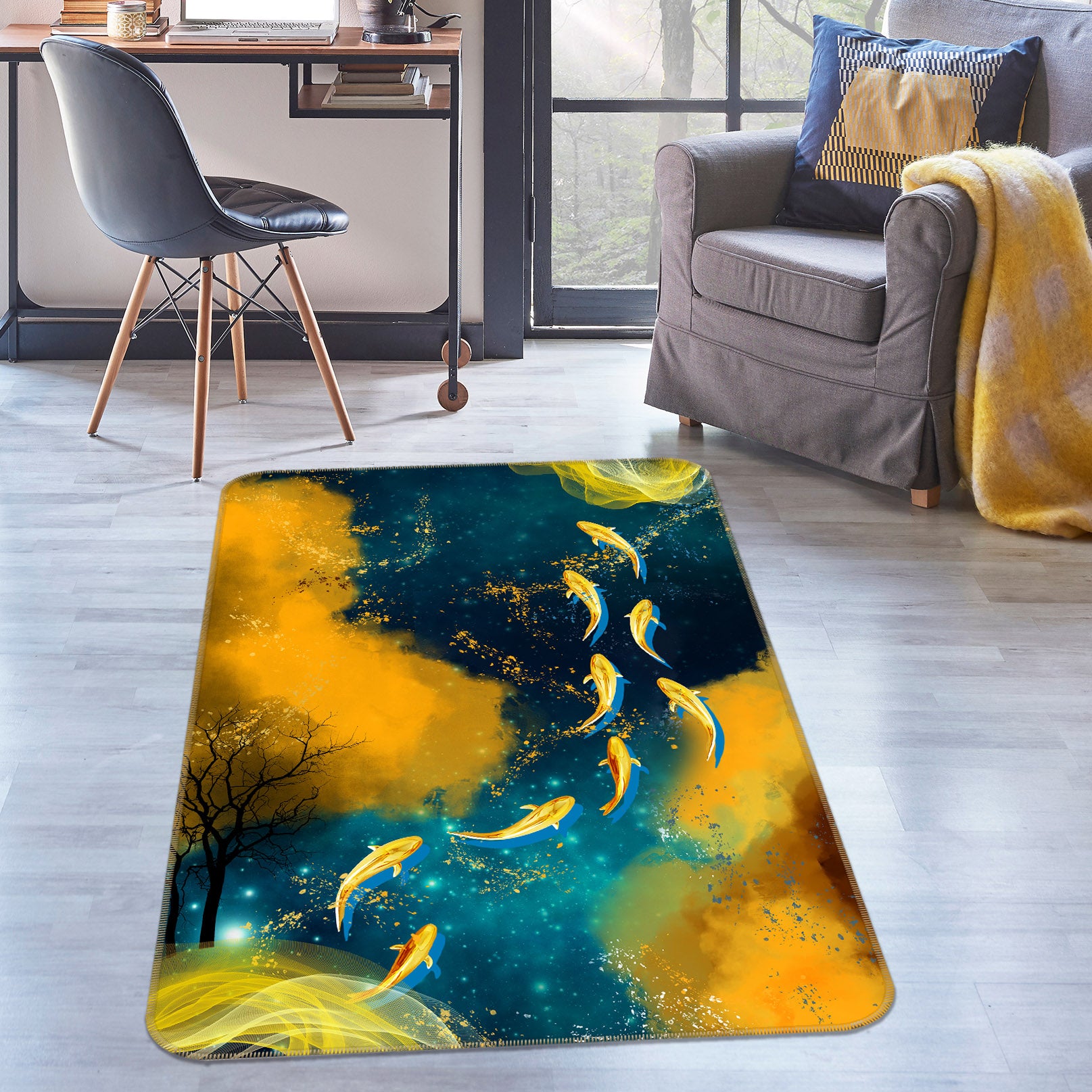 3D Golden Fish 29226 Non Slip Rug Mat