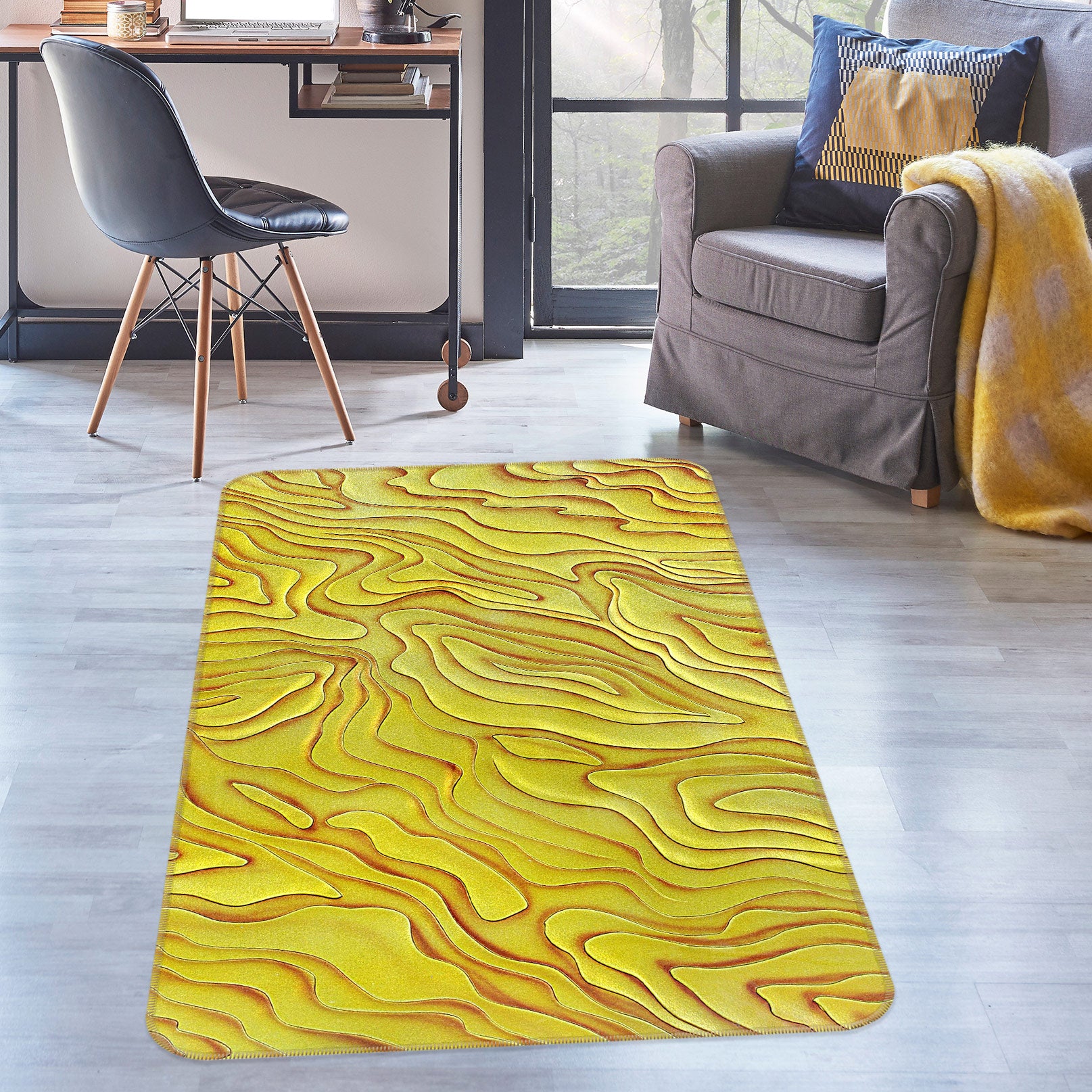 3D Golden Pattern 76193 Non Slip Rug Mat