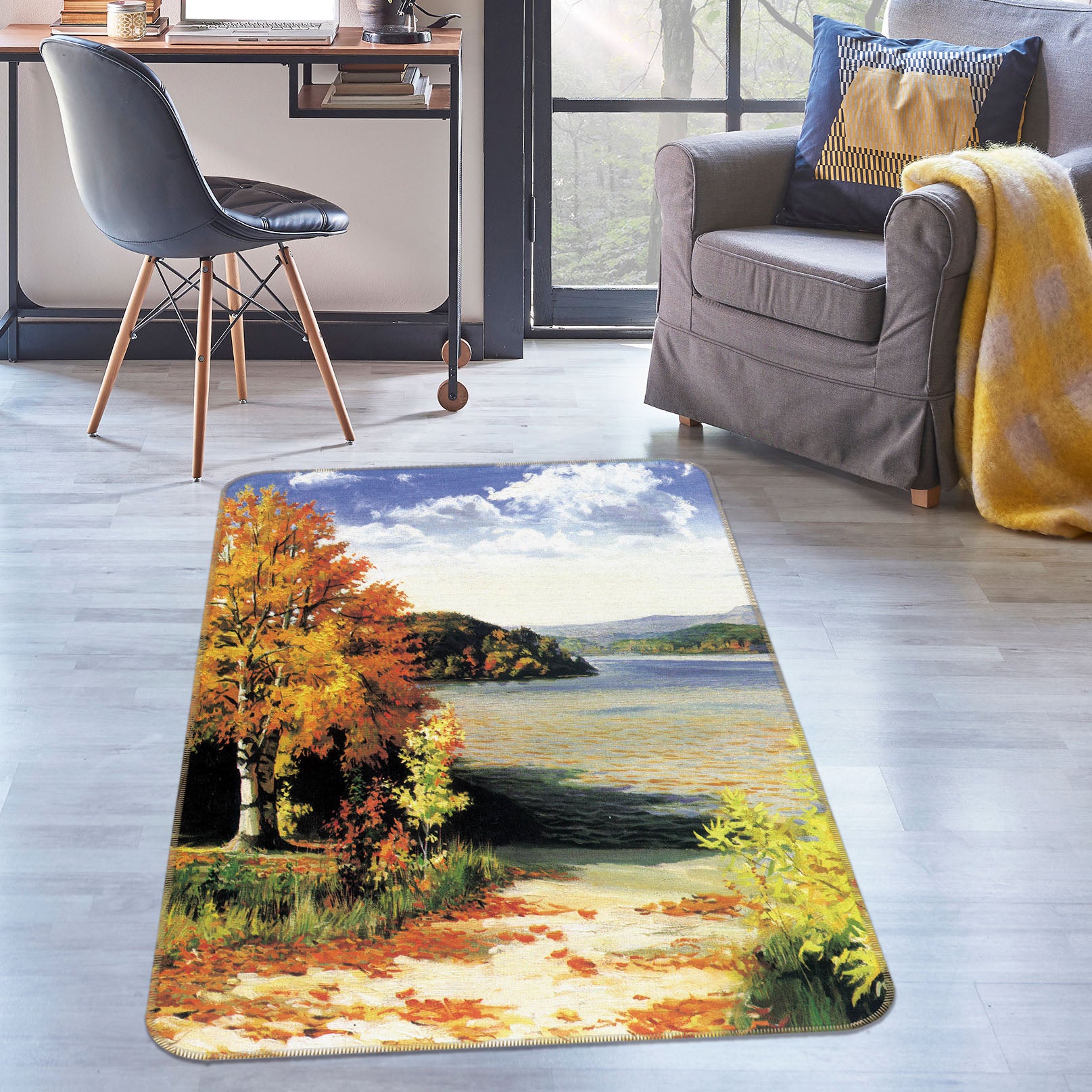 3D Tree Path 33192 Non Slip Rug Mat