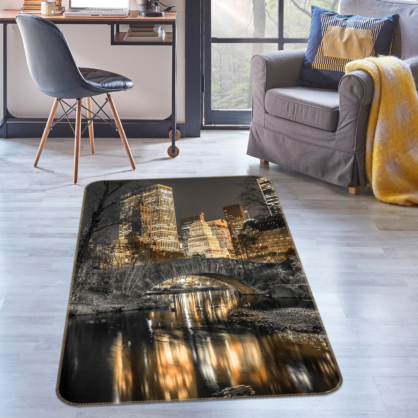 3D High-Rise Building 83291 Assaf Frank Rug Non Slip Rug Mat