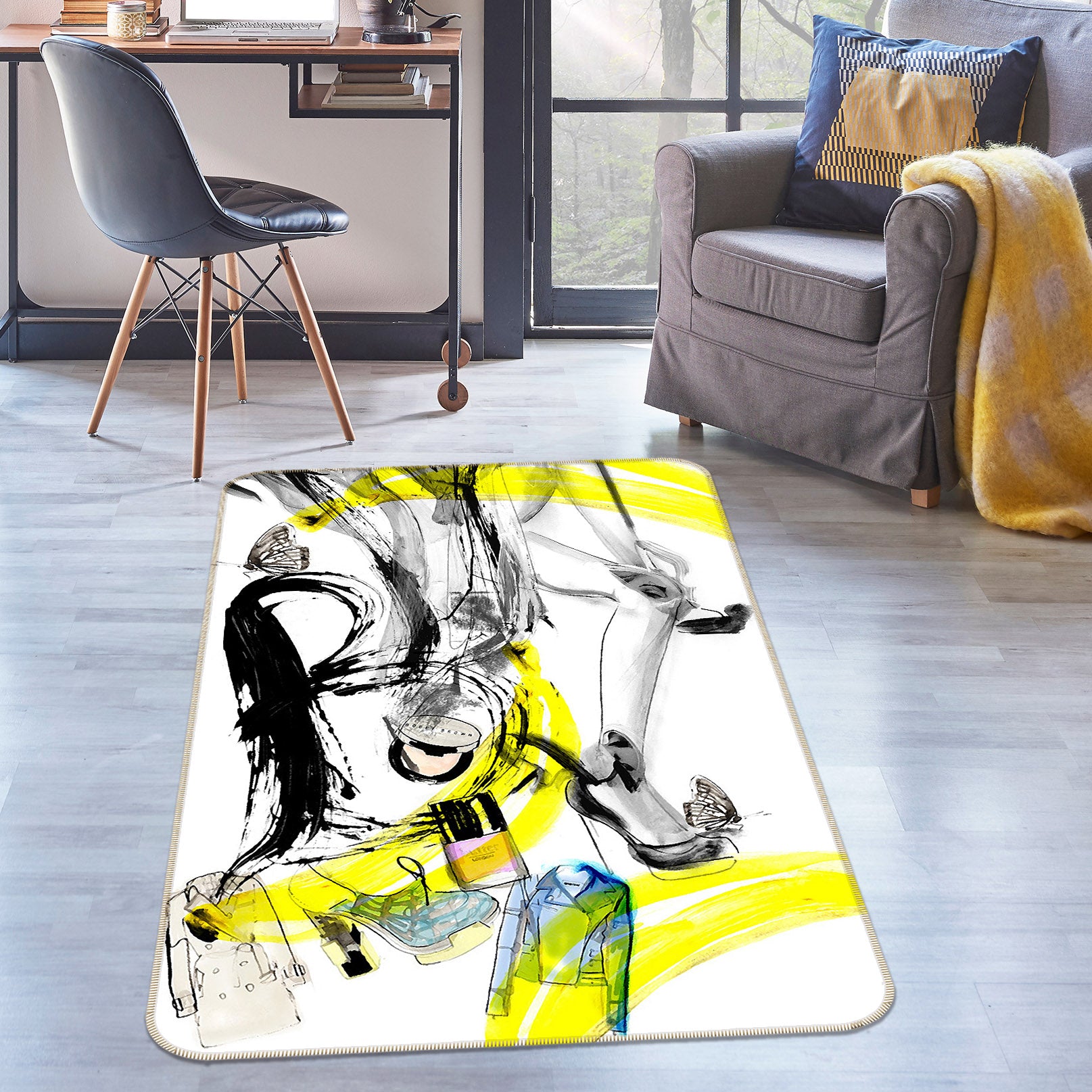 3D Clothes Shoes Pattern 65016 Non Slip Rug Mat