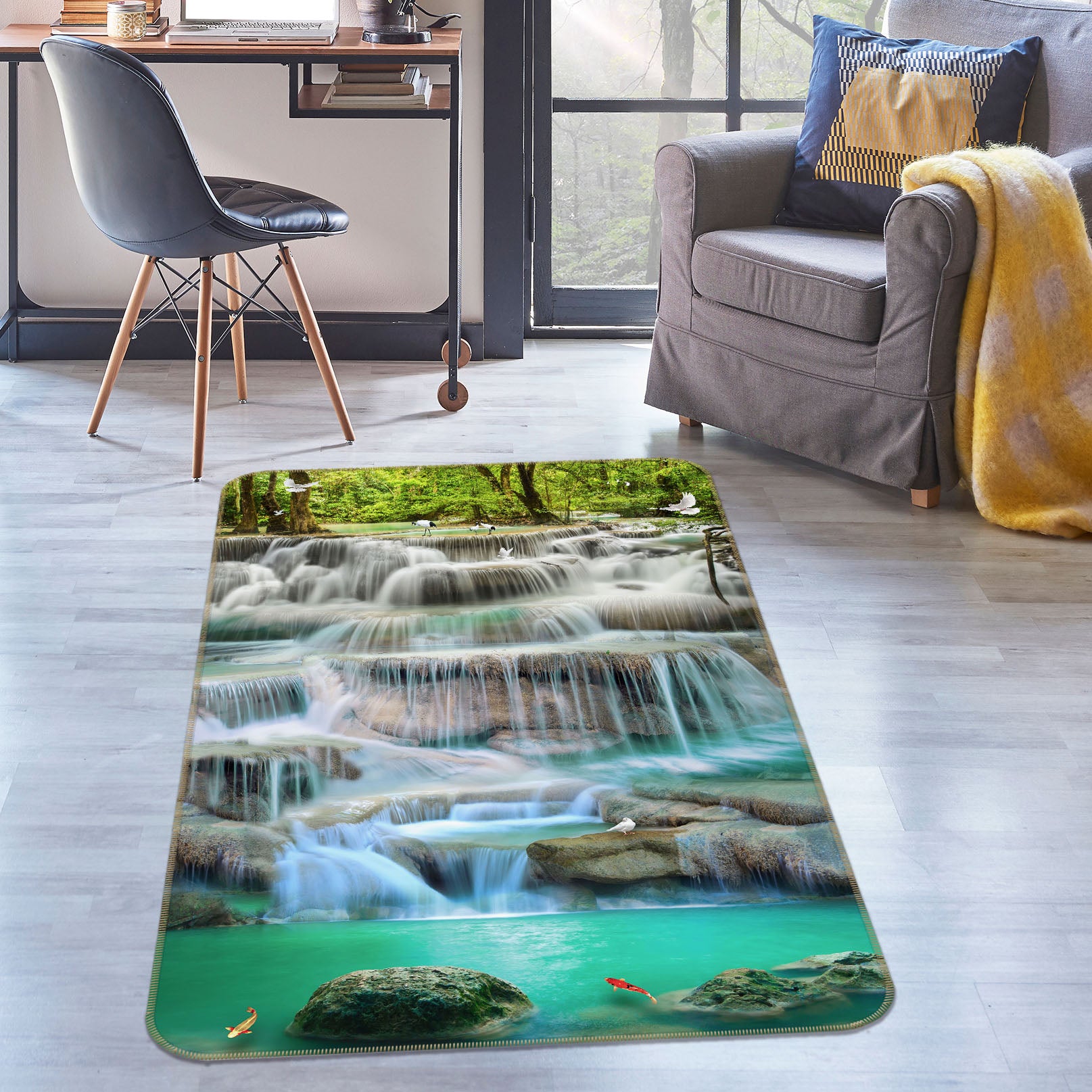 3D Waterfall 28017 Non Slip Rug Mat