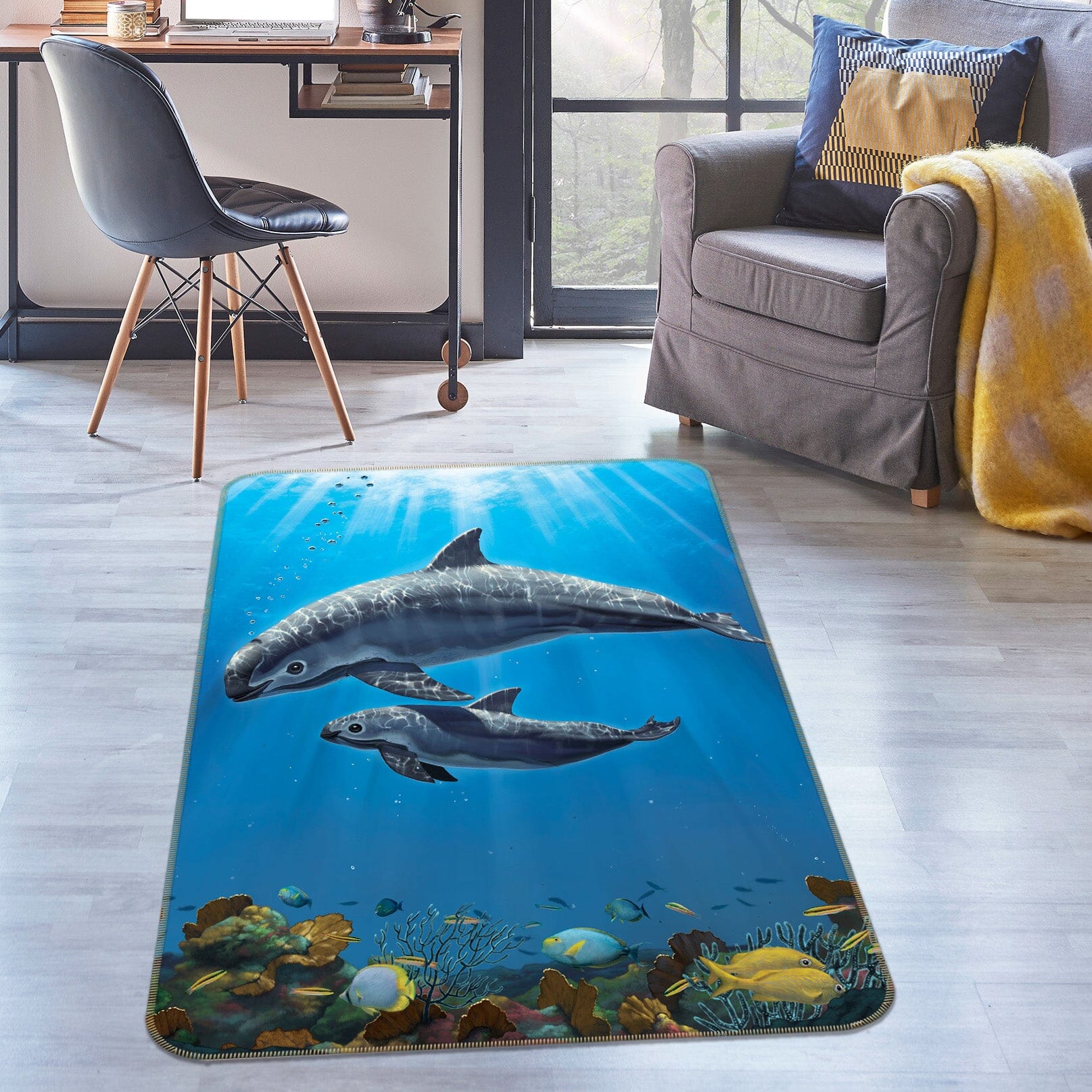 3D Vaquita Critically Endangered 1084 Vincent Hie Rug Non Slip Rug Mat Mat AJ Creativity Home 