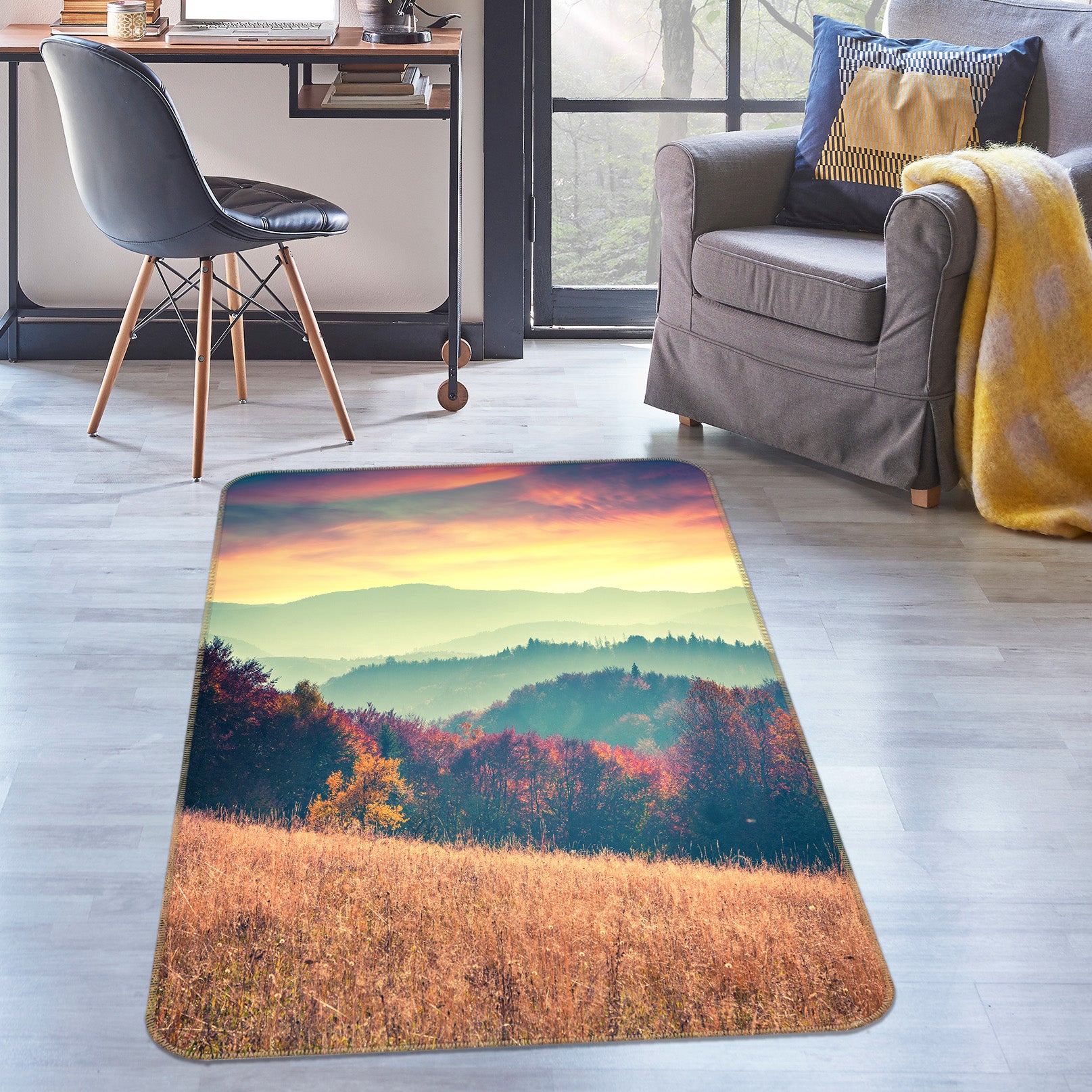 3D Mountains 35119 Non Slip Rug Mat