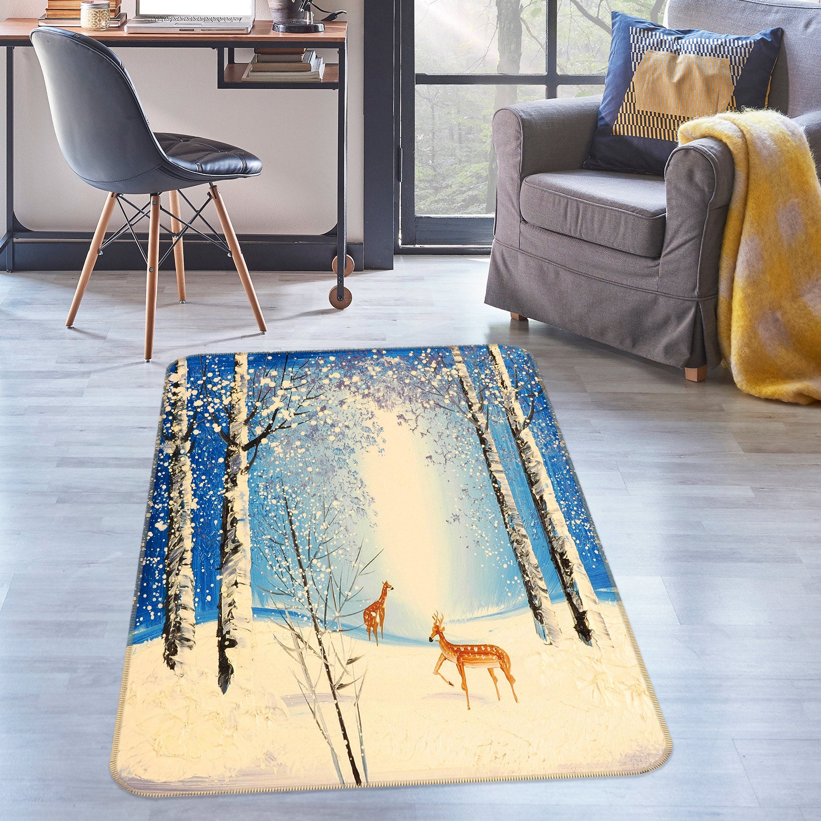 3D Snow Trunk 76145 Non Slip Rug Mat
