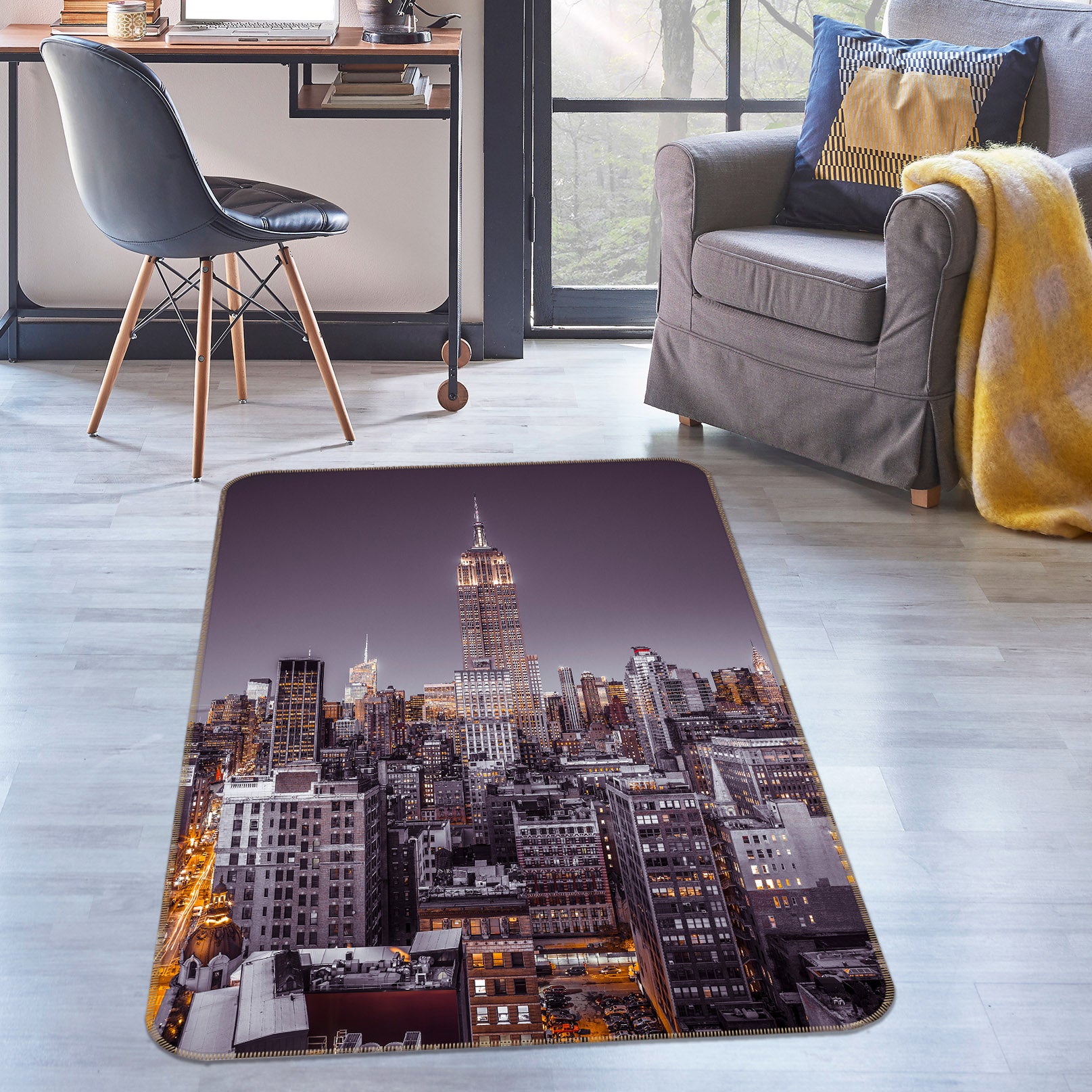 3D High-Rise Building 83289 Assaf Frank Rug Non Slip Rug Mat