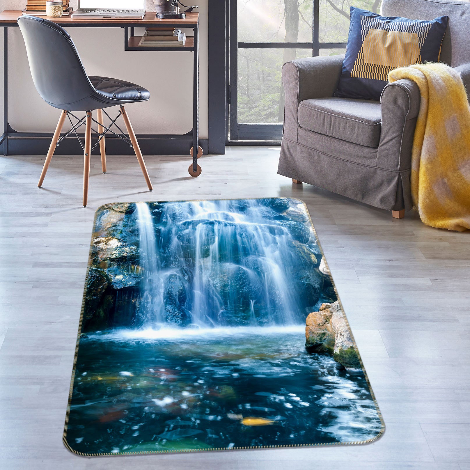3D Waterfall 26157 Non Slip Rug Mat