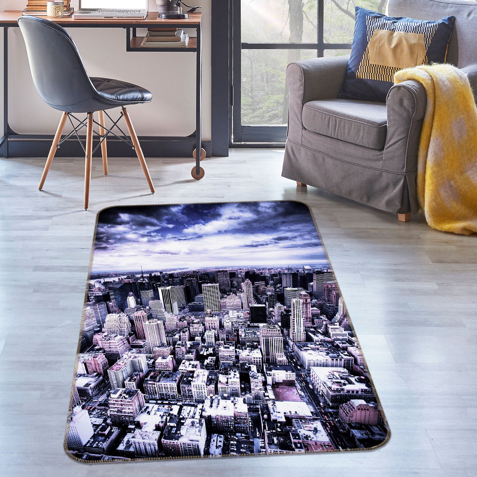 3D High-Rise Building 32155 Non Slip Rug Mat