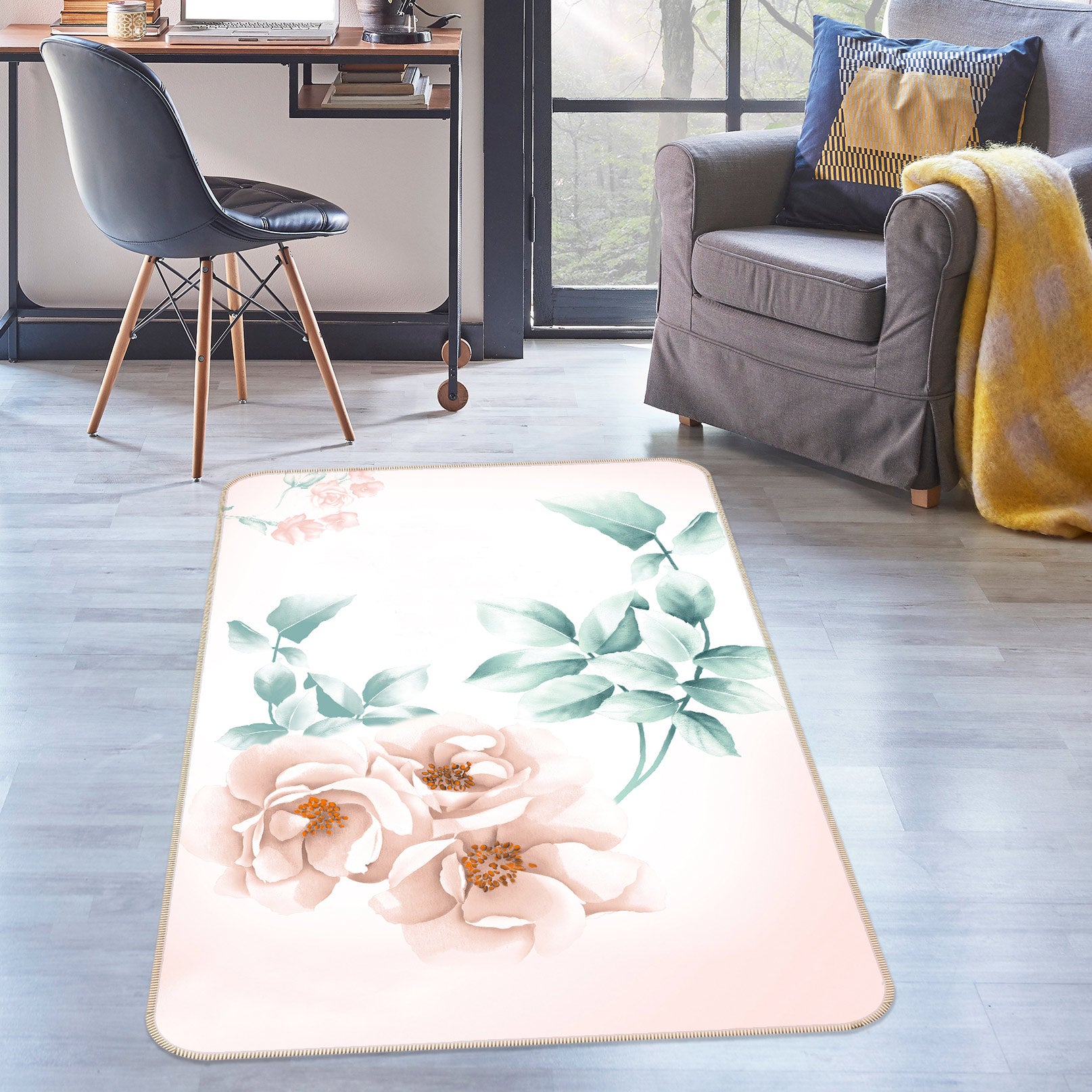 3D Flower 76075 Non Slip Rug Mat