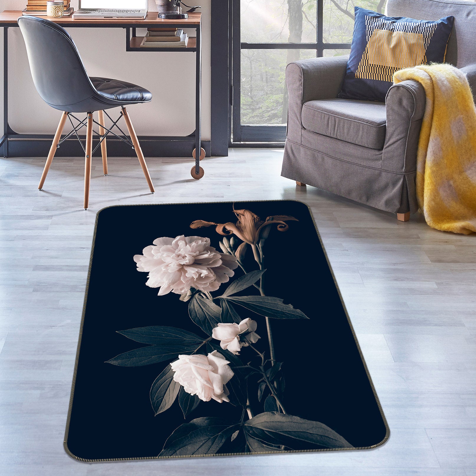 3D Flowers 26094 Non Slip Rug Mat