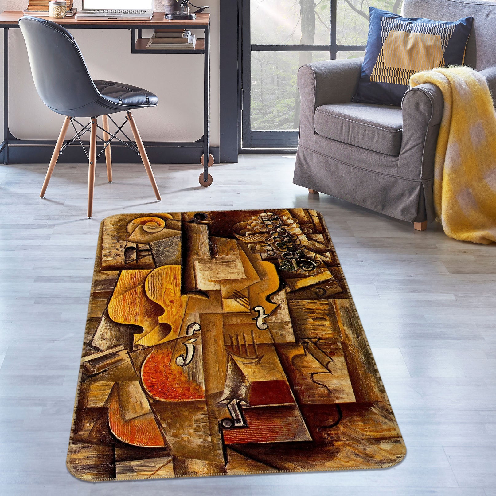 3D Violin 33186 Non Slip Rug Mat